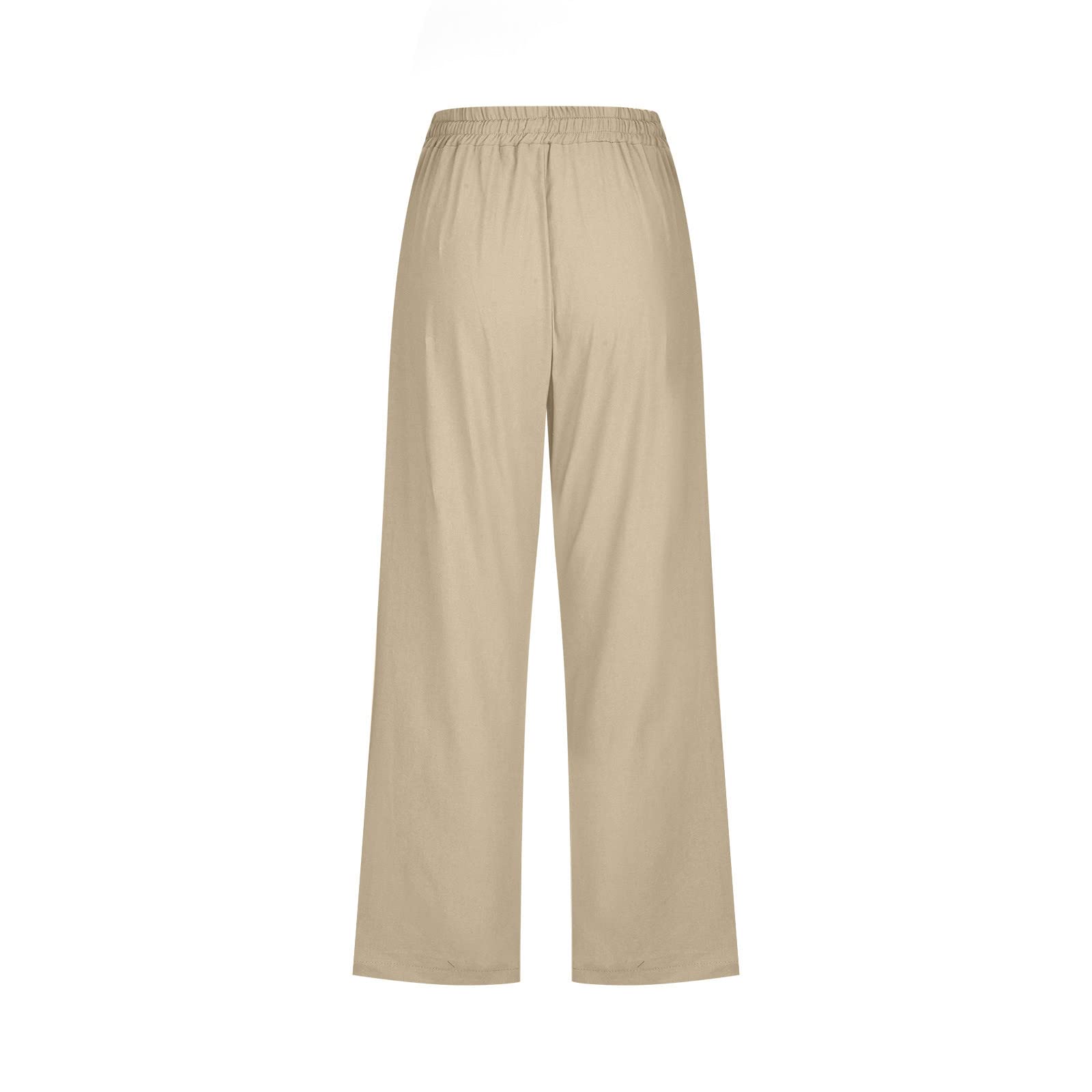 Foto 6 pulgar | Pantalones Capri De Lino De Pernera Ancha Para Mujer, Verano 2025, Color Beige, Talla M - Venta Internacional.