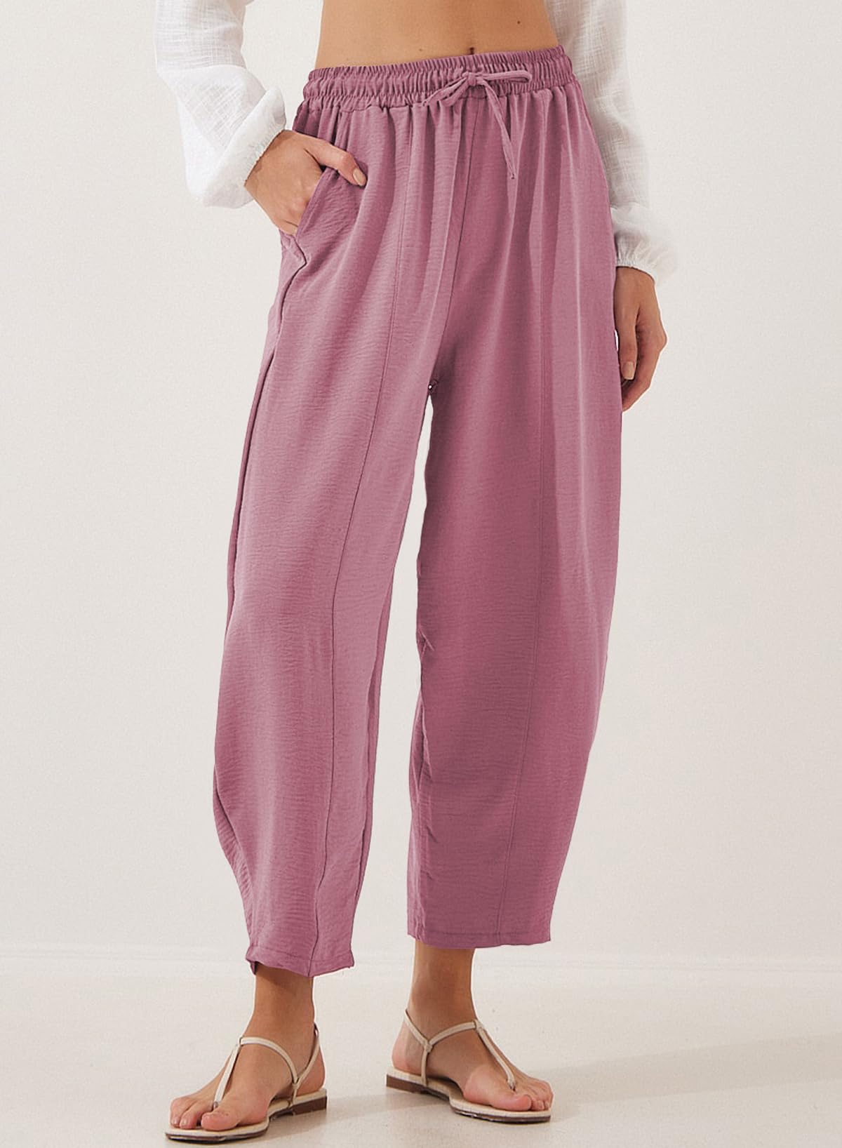 Foto 3 pulgar | Pantalón Holgados Evaless Rosa- Venta Internacional