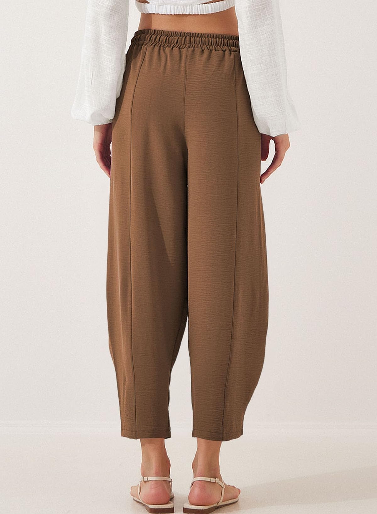 Foto 4 pulgar | Pantalones Capri Evaless 2025 Harem Summer Chestnut 2xl Para Mujer - Venta Internacional.