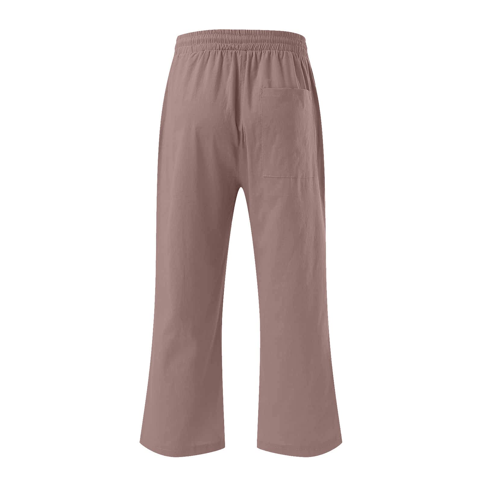 Foto 6 pulgar | Pantalones Capri De Lino Marrón Con Bolsillos Para Mujer, Verano 2025, Xxxxl - Venta Internacional.