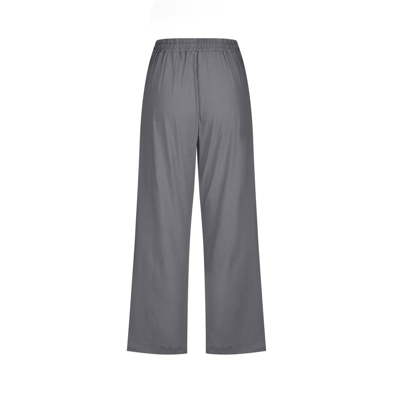 Foto 6 pulgar | Pantalones Capri De Lino Para Mujer, Talla Grande, Cintura Elástica - Venta Internacional.