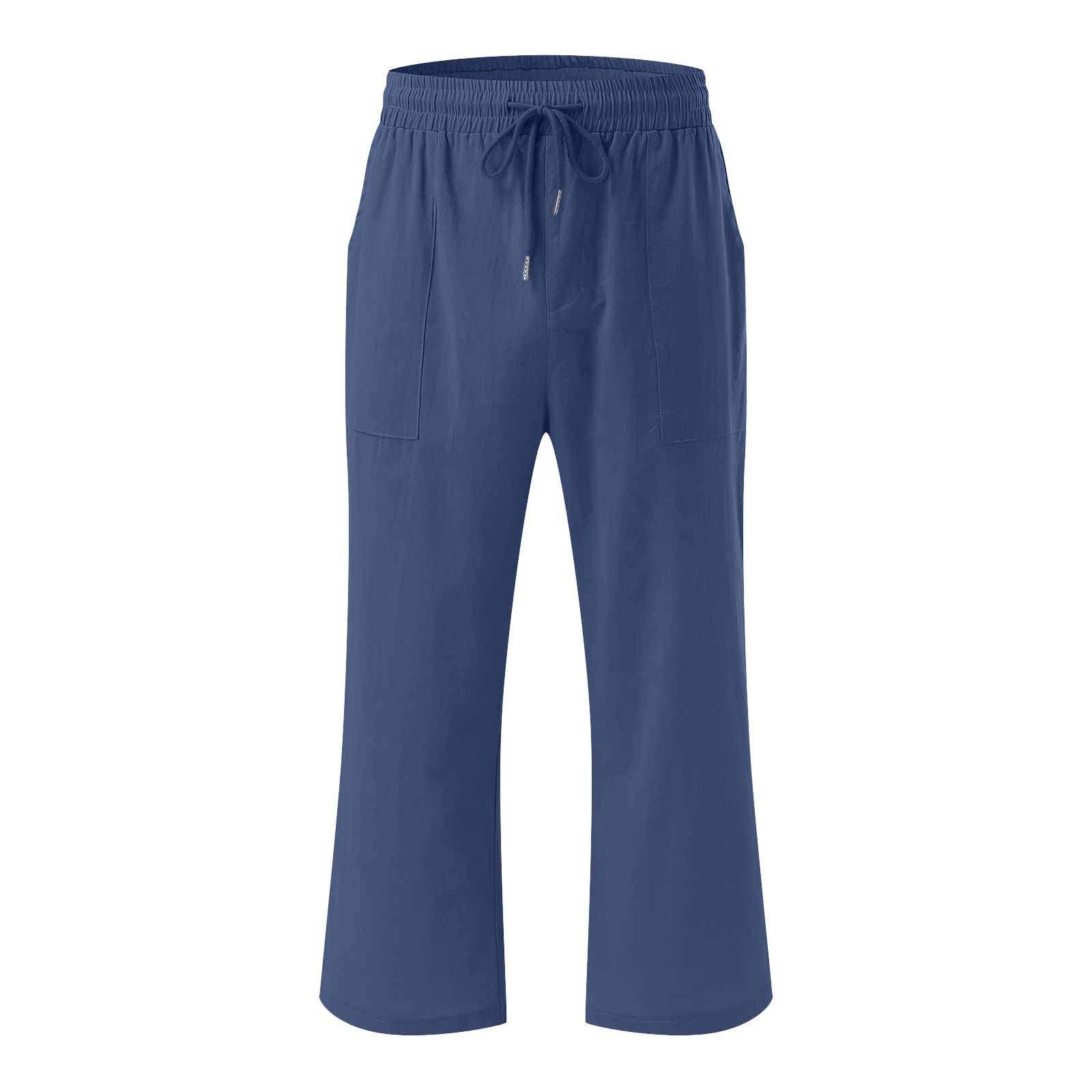 Foto 5 pulgar | Pantalones Capri Para Mujer, Casuales, Verano 2025, Con Cordón Elástico, Azul - Venta Internacional.