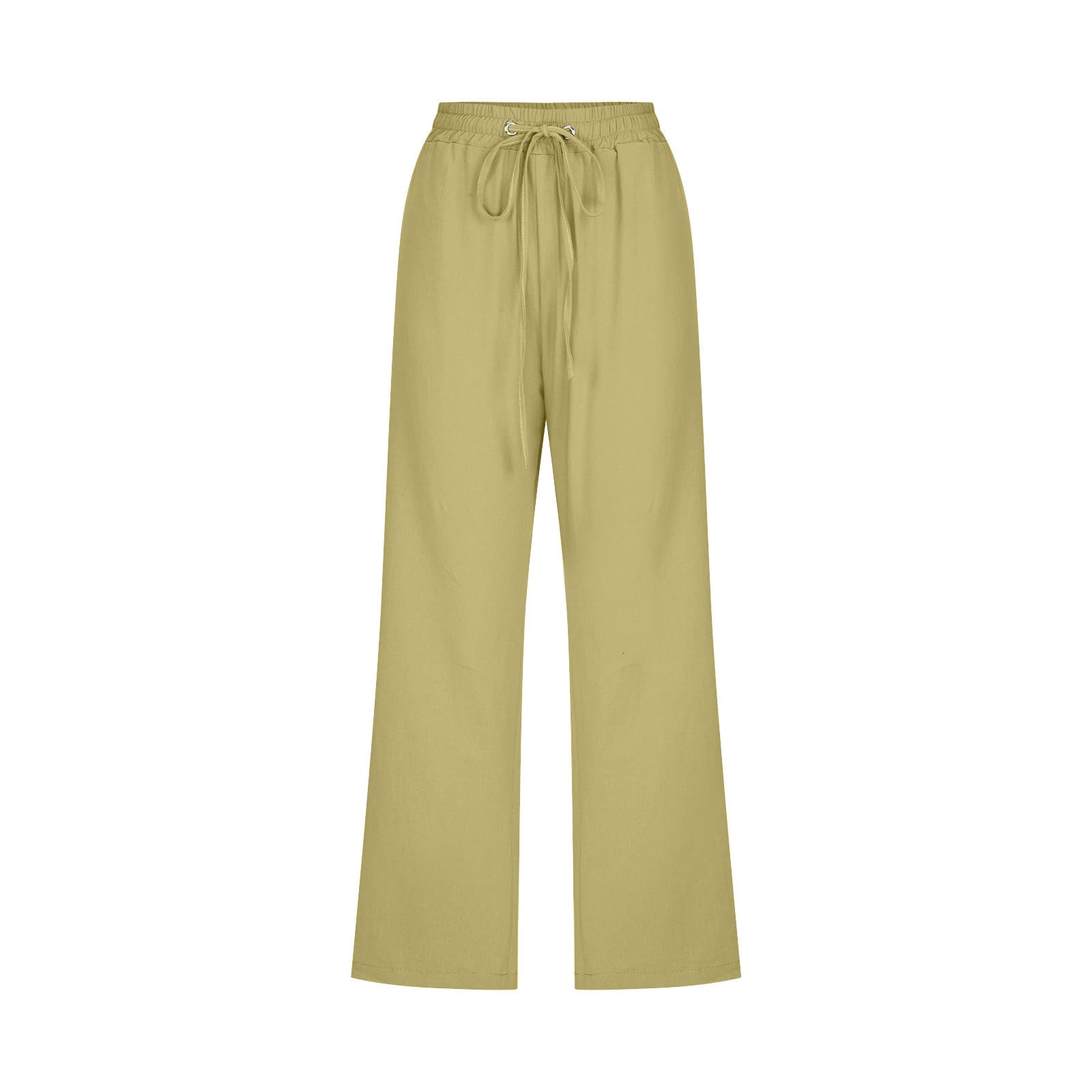 Foto 5 pulgar | Pantalones Capris Y Cortos Para Mujer, Cintura Elástica, Lino, Verde - Venta Internacional.
