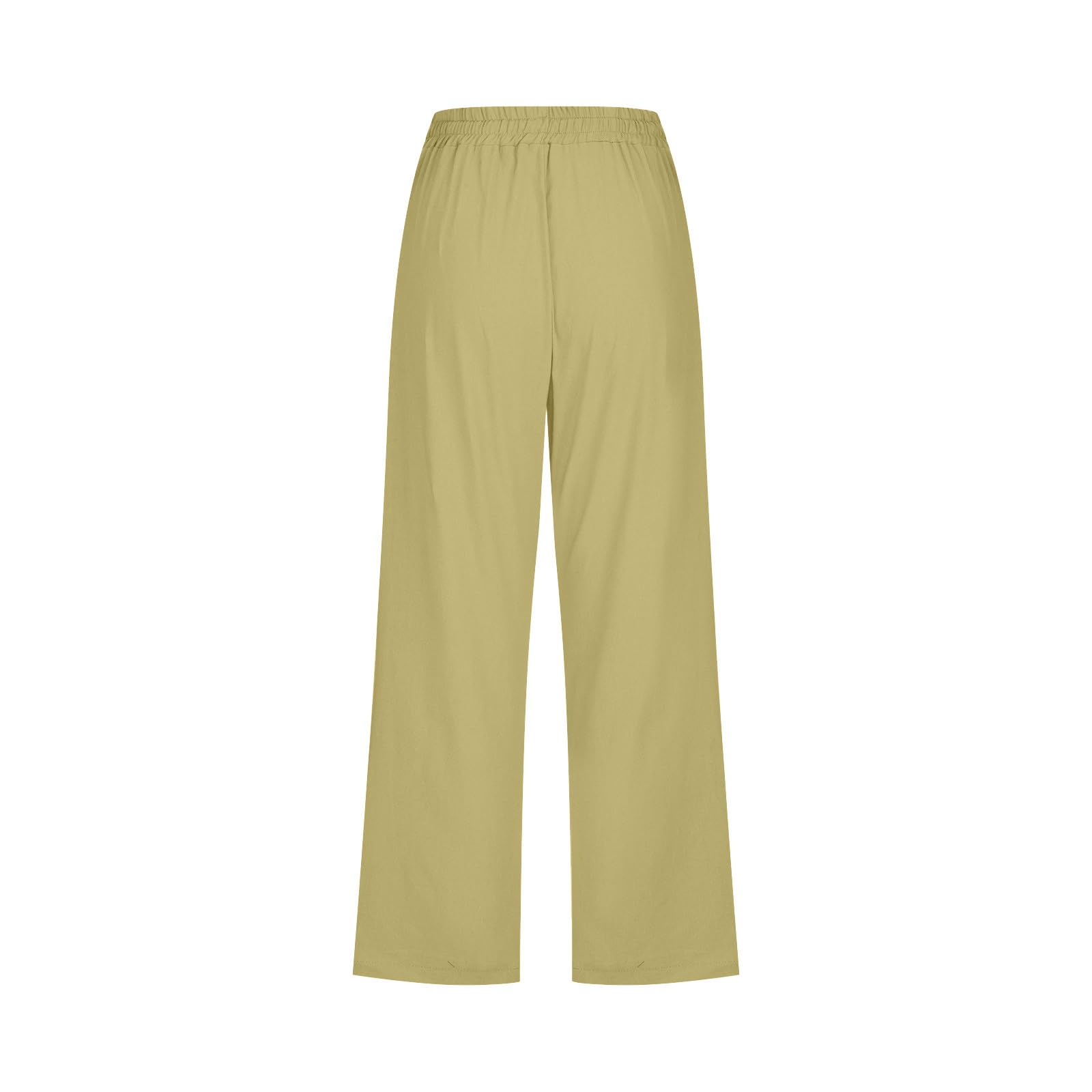 Foto 6 pulgar | Pantalones Capris Y Cortos Para Mujer, Cintura Elástica, Lino, Verde - Venta Internacional.