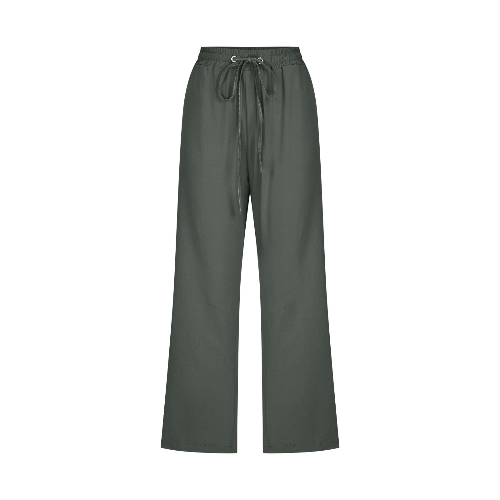 Foto 6 pulgar | Ropa De Lino, Pantalones Capri Para Mujer, Casual, Verano, Verde - Venta Internacional.