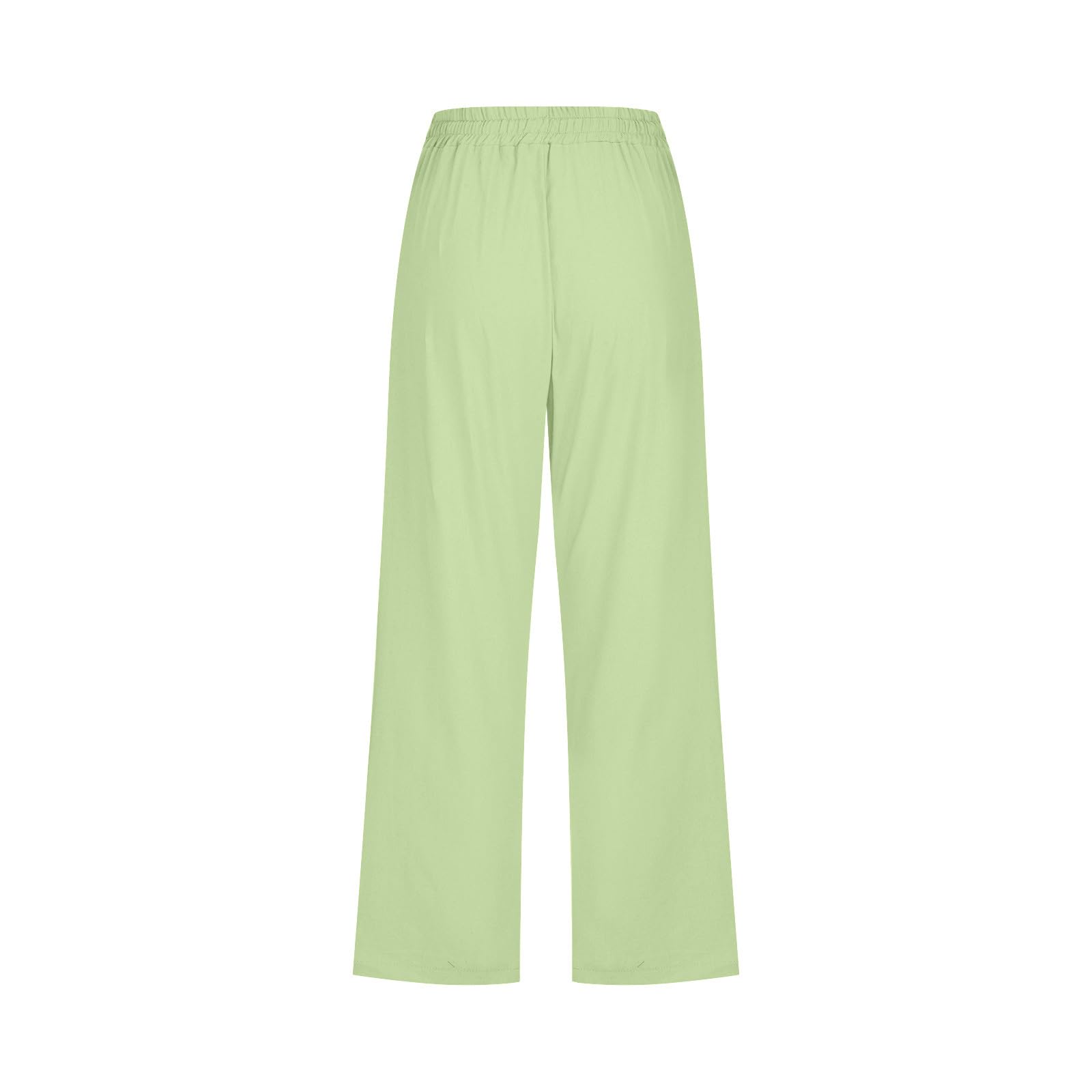 Foto 6 pulgar | Pantalones De Lino Para Mujer Con Cintura Elástica Capris D04 Green Xxxxl - Venta Internacional.