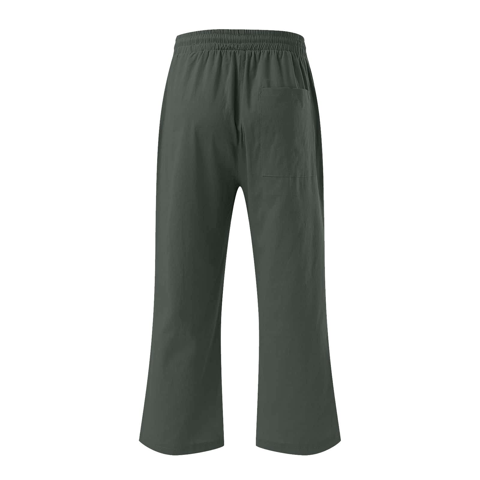 Foto 6 pulgar | Pantalones Capri De Lino Para Mujer, Elástico, Cintura Alta, Color Verde - Venta Internacional.