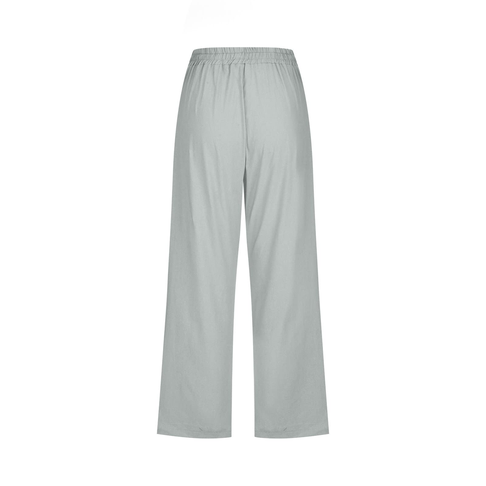 Foto 6 pulgar | Pantalones Capri De Lino Para Mujer, Talla Grande, Cintura Elástica - Venta Internacional.