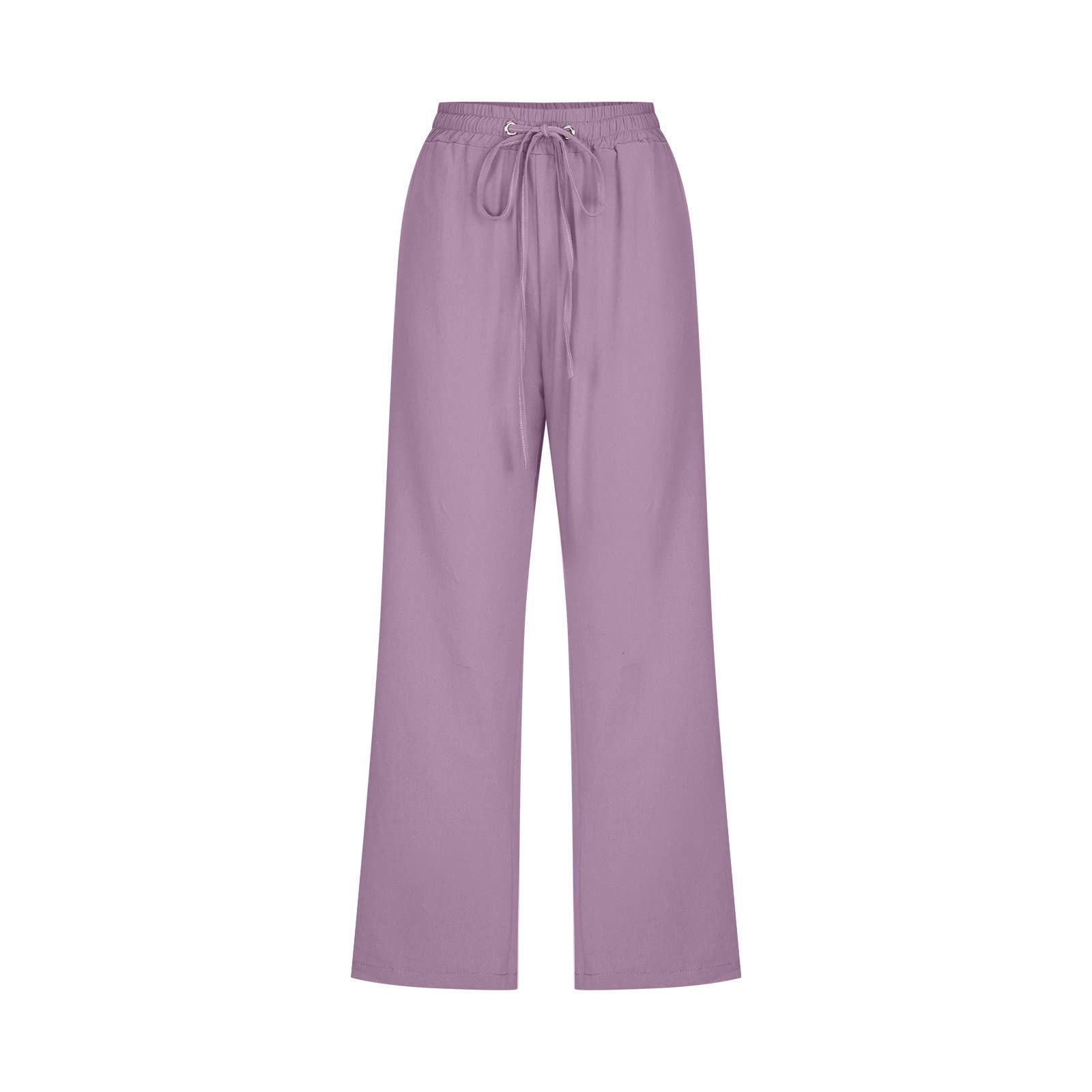 Foto 5 pulgar | Pantalones Capri Para Mujer, Talla Grande, Lino, Cintura Alta, Color Morado - Venta Internacional.