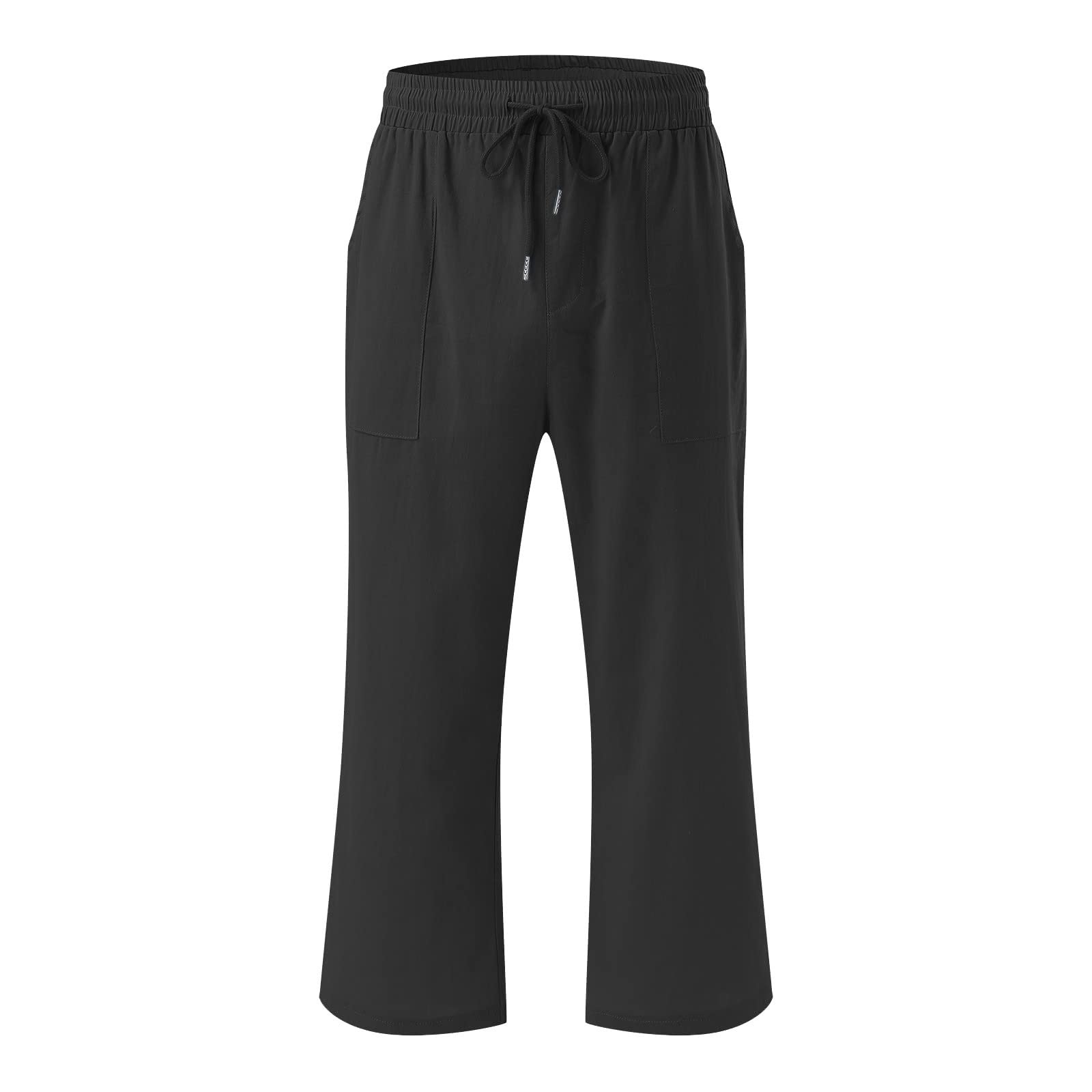 Foto 5 pulgar | Pantalones Capri De Verano Para Mujer, Tallas Grandes, 3 X 4 X, Con Cordón, Negros - Venta Internacional.