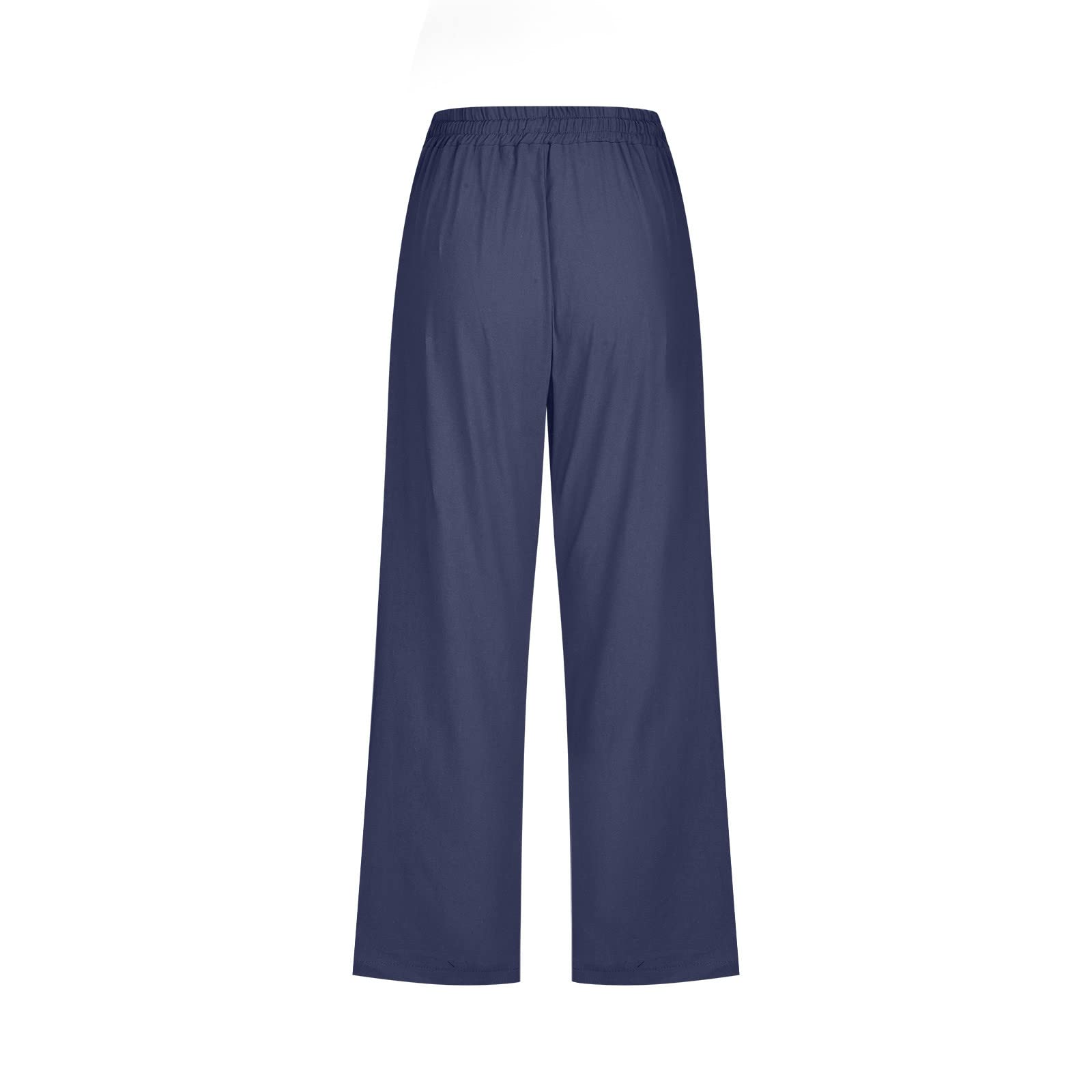 Foto 6 pulgar | Pantalones Capri De Lino Azul Marino, Talla Grande, Para Mujer, 3 X 4 X - Venta Internacional.