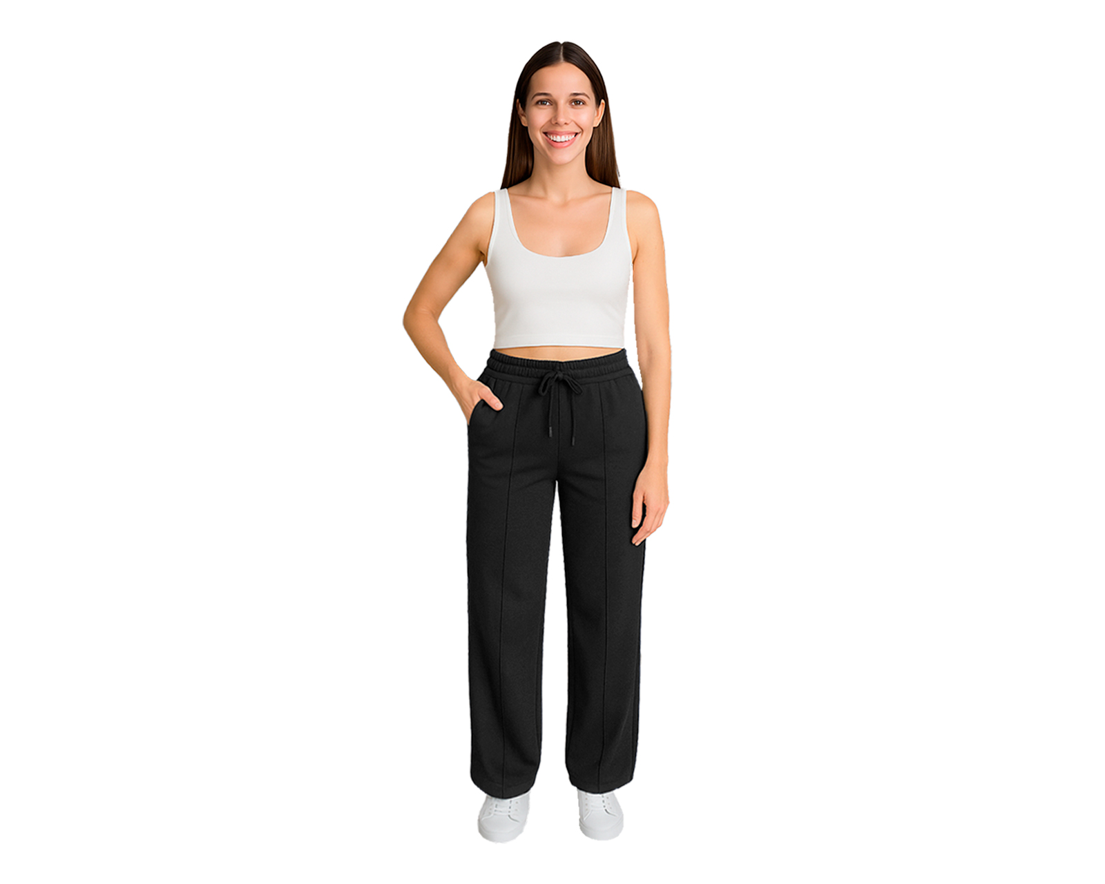 Foto 1 | Pantalón Deportivo Para Mujer Ocean Point  De Pierna Ancha Color Sólido