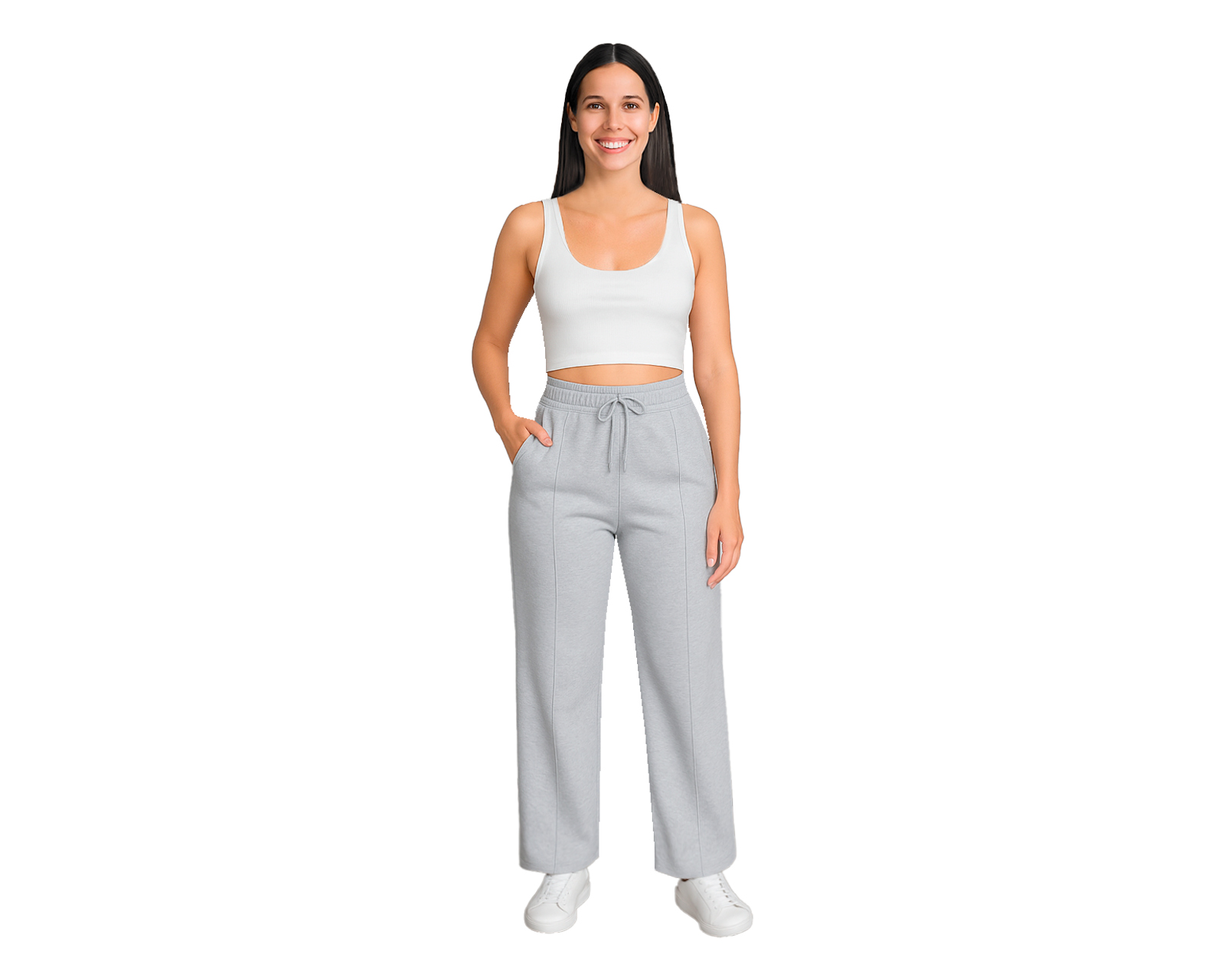 Foto 1 | Pantalón Deportivo Para Mujer Ocean Point  De Pierna Ancha Color Sólido
