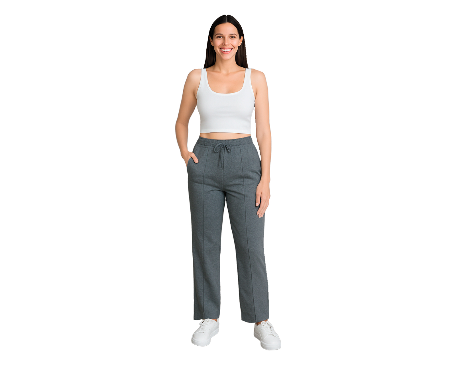 Foto 1 | Pantalón Deportivo Para Mujer Ocean Point  De Pierna Ancha Color Sólido