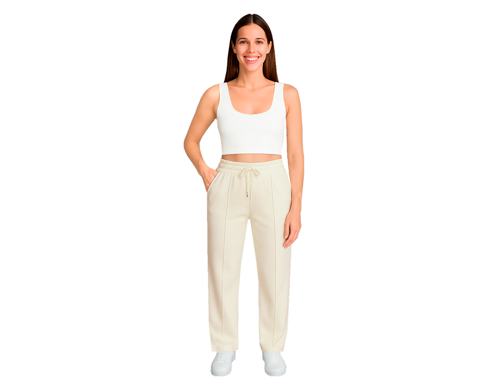 Foto 2 pulgar | Pantalón Deportivo Para Mujer Ocean Point  De Pierna Ancha Color Sólido