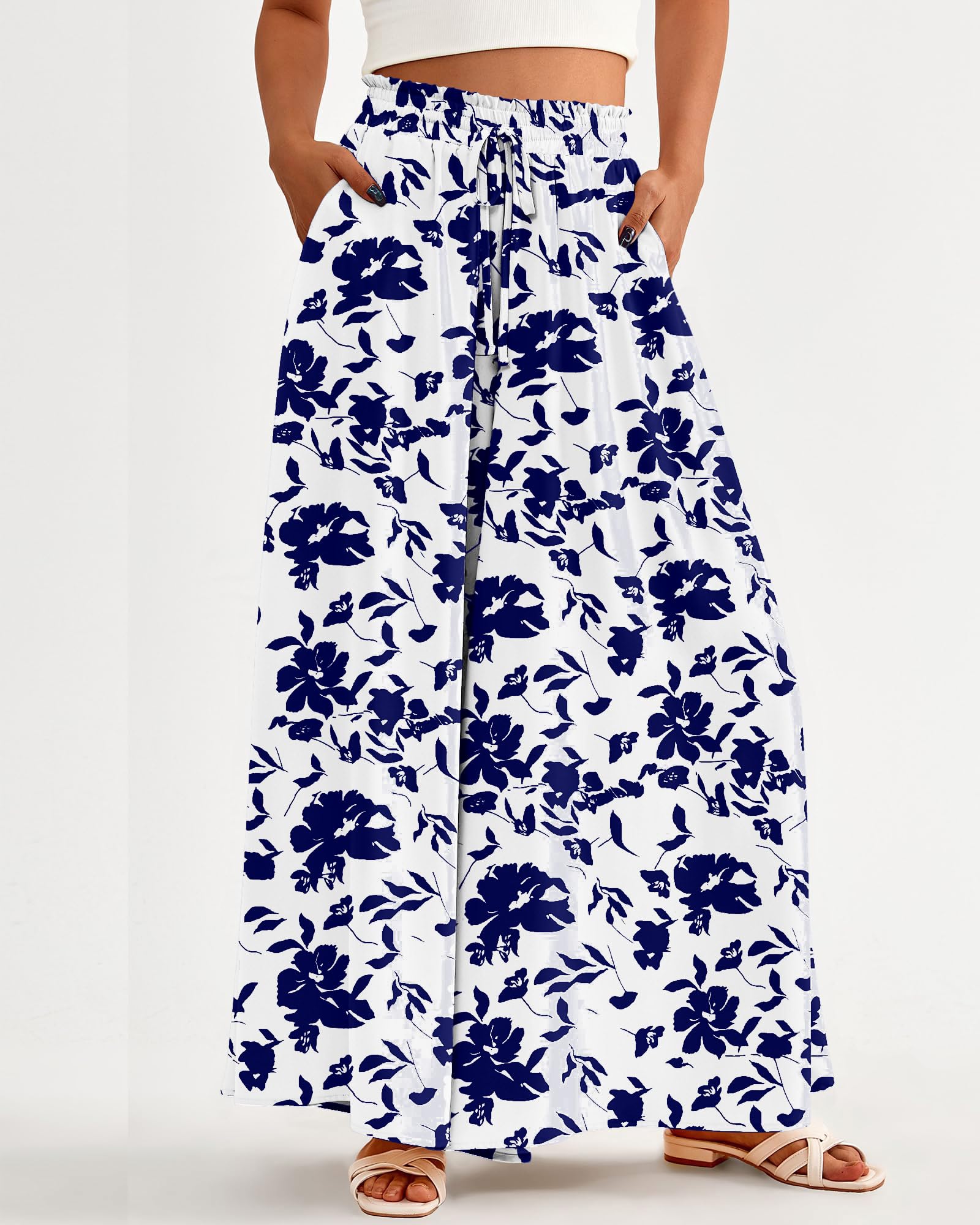 Foto 2 | Pantalones Palazzo Btfbm Para Mujer, Casual, Cintura Alta, Pierna Ancha, Xxl - Venta Internacional.