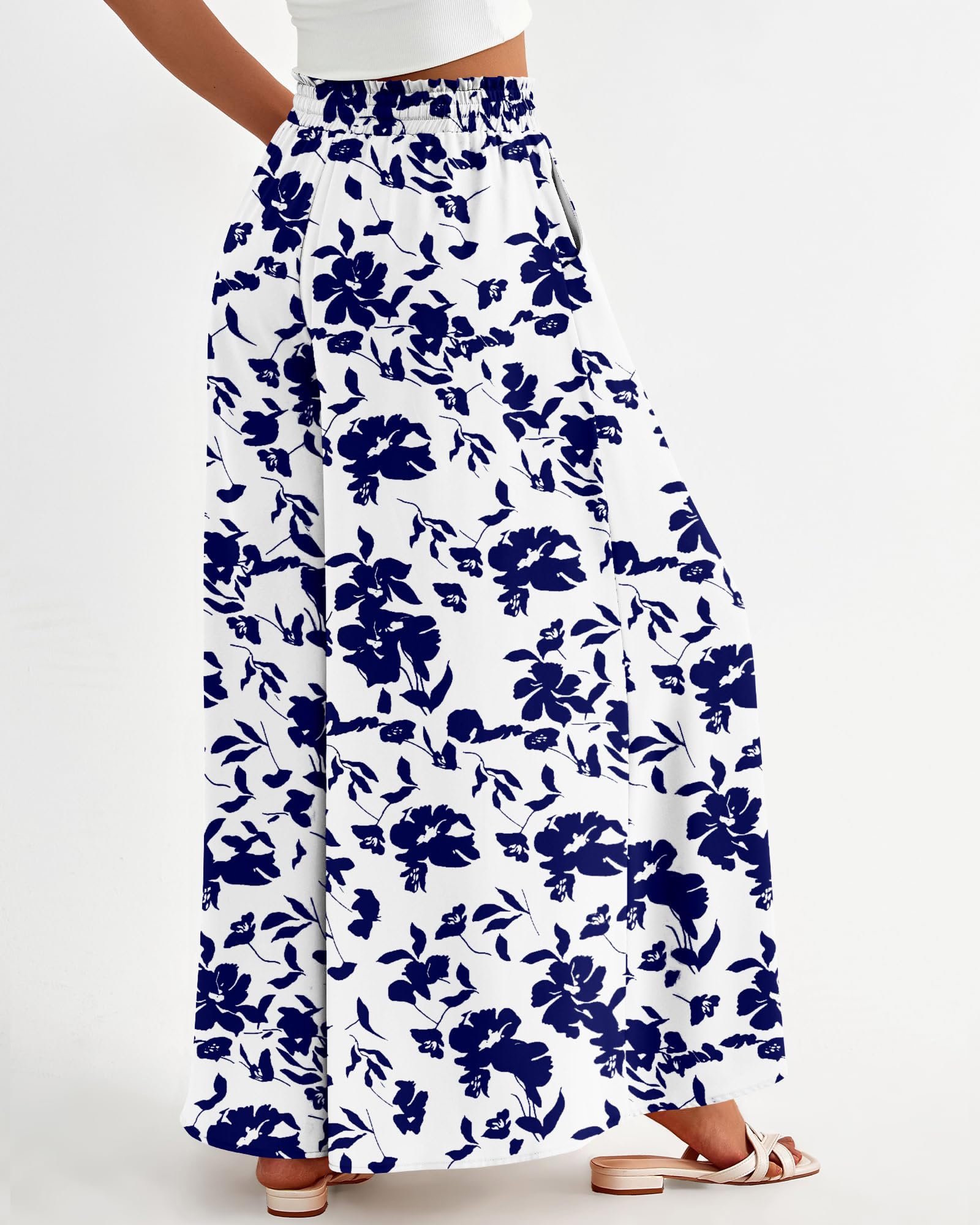 Foto 4 | Pantalones Palazzo Btfbm Para Mujer, Casual, Cintura Alta, Pierna Ancha, Xxl - Venta Internacional.