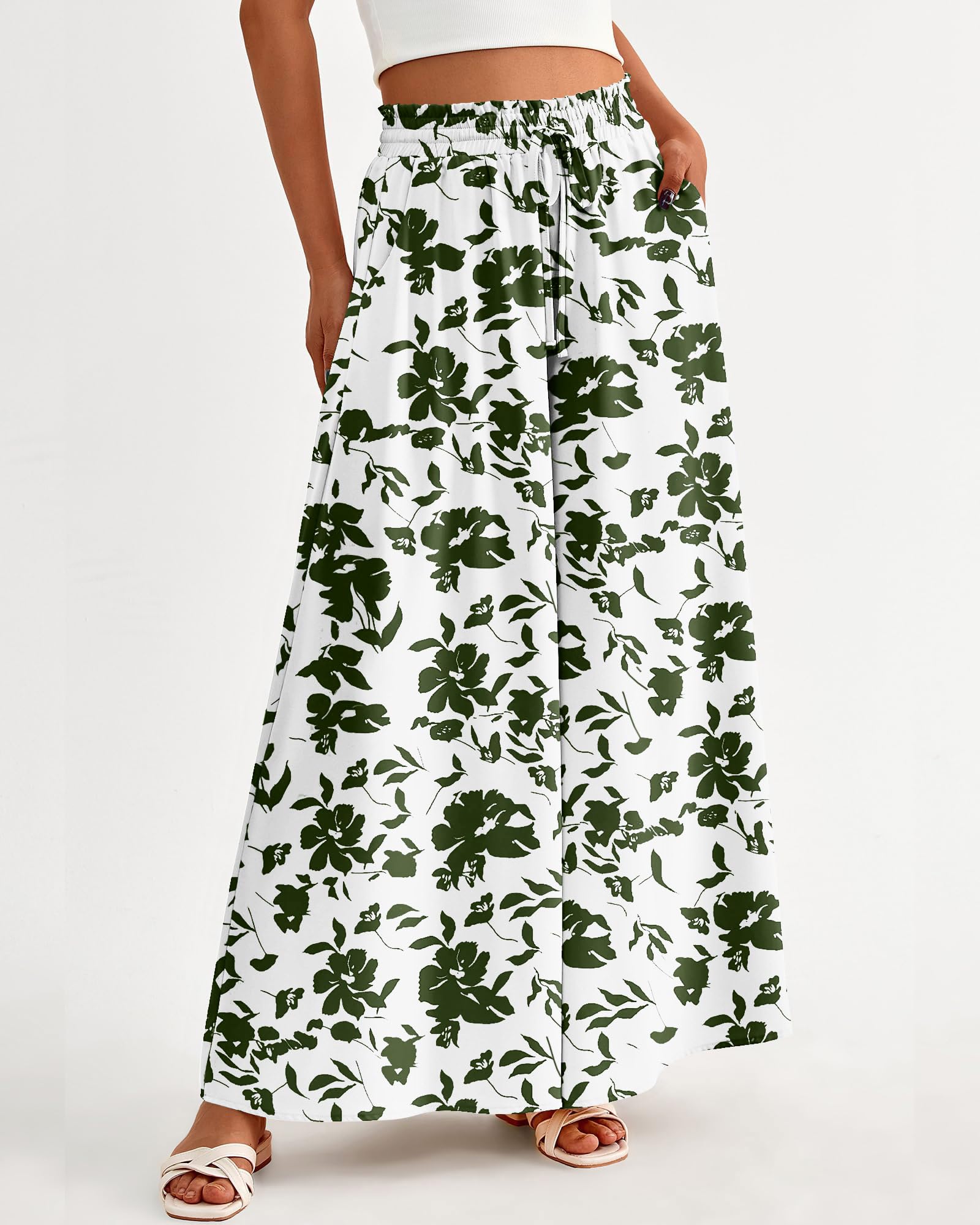 Foto 4 pulgar | Pantalones Palazzo Btfbm Para Mujer, Casual, Cintura Alta, Pierna Ancha, Xxl - Venta Internacional.