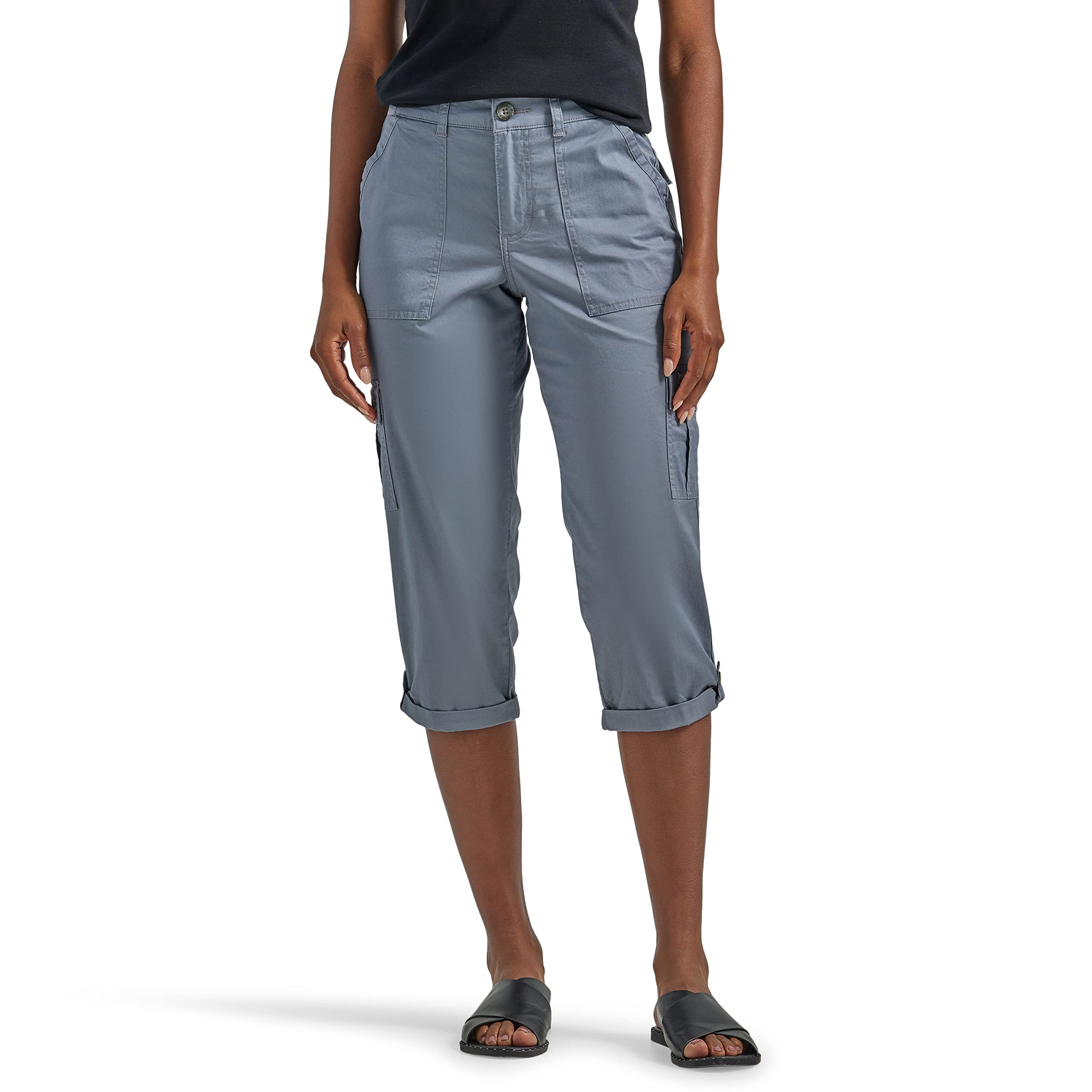 Foto 2 pulgar | Pantalón Capri Lee Ultra Lux Comfort Con Tecnología Flex-to-go, Gris '14 - Venta Internacional.