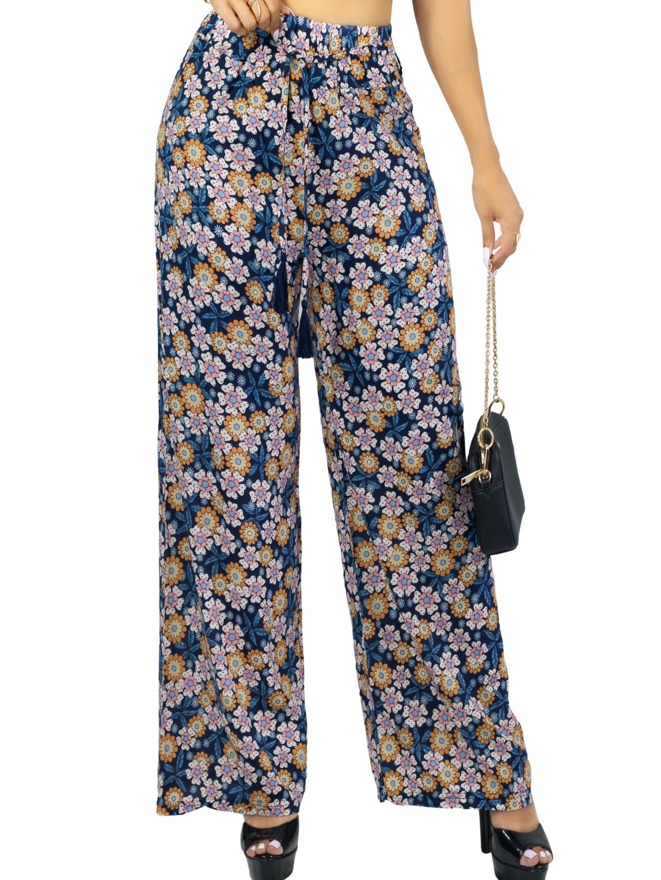 Foto 2 pulgar | Pantalones Relajados Para Mujer Panta-1006 Diseño D17 Unico Wide Legs De Cintura Alta