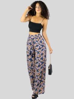 Foto 2 | Pantalones Relajados Para Mujer Panta-1006 Diseño D17 Unico Wide Legs De Cintura Alta