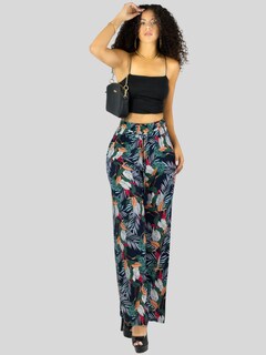 Foto 2 | Pantalones Relajados Para Mujer Panta-1006 Diseño D10 Unico Wide Legs De Cintura Alta