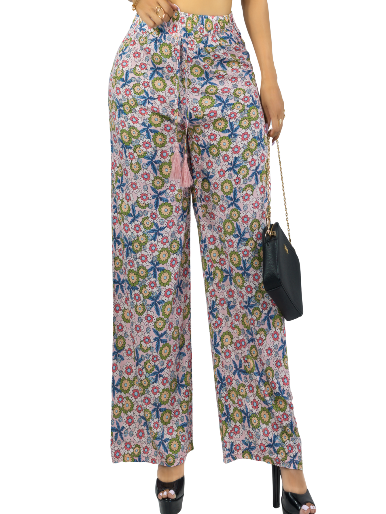 Foto 2 pulgar | Pantalones Relajados Para Mujer Panta-1006 Diseño D12 Unico Wide Legs De Cintura Alta
