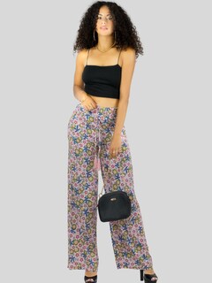 Foto 2 | Pantalones Relajados Para Mujer Panta-1006 Diseño D12 Unico Wide Legs De Cintura Alta