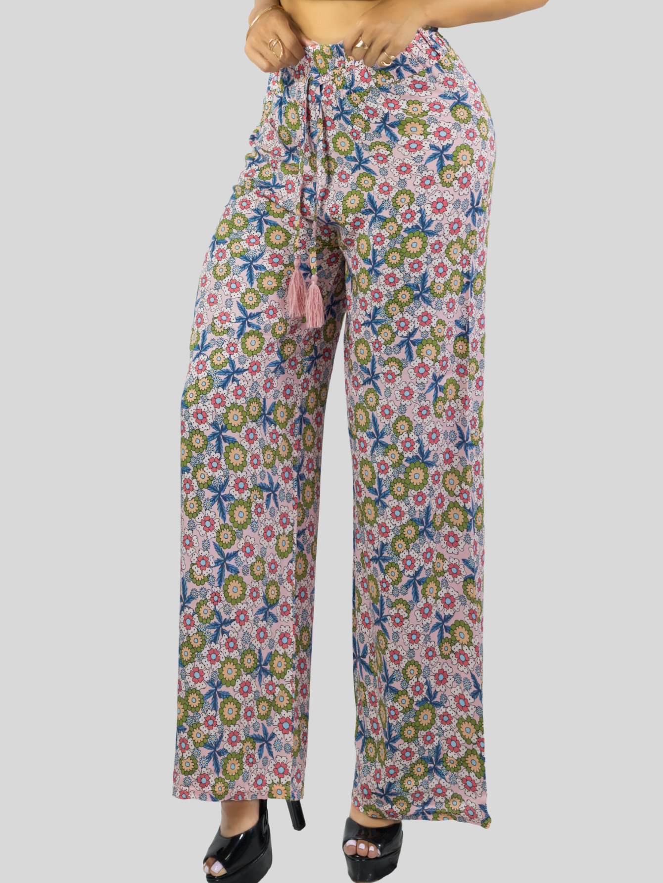 Foto 5 pulgar | Pantalones Relajados Para Mujer Panta-1006 Diseño D12 Unico Wide Legs De Cintura Alta