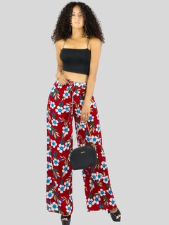 Foto 2 | Pantalones Relajados Para Mujer Panta-1006 Diseño D15 Unico Wide Legs De Cintura Alta