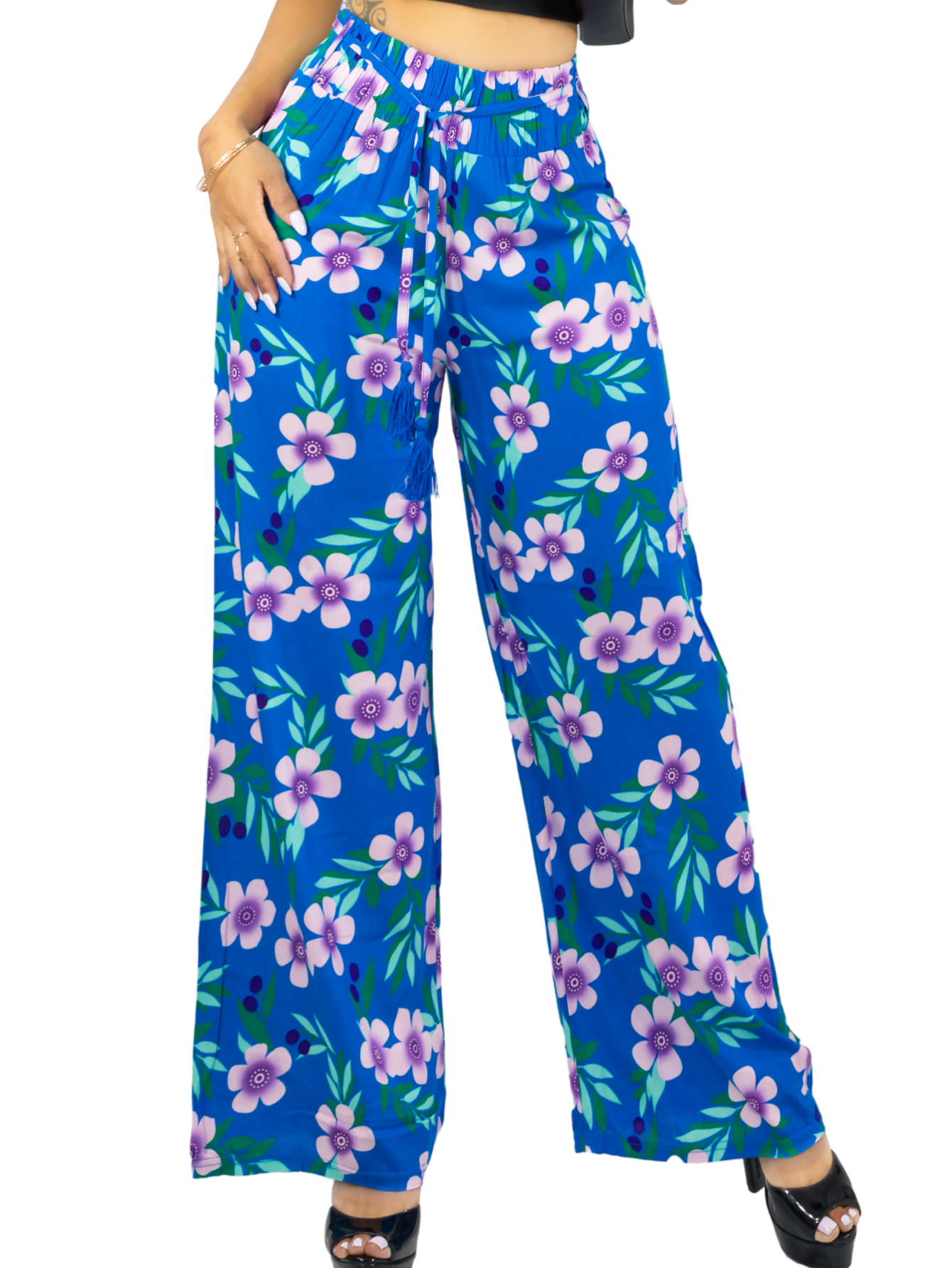 Foto 2 pulgar | Pantalones Relajados Para Mujer Panta-1006 Diseño D14 Unico Wide Legs De Cintura Alta