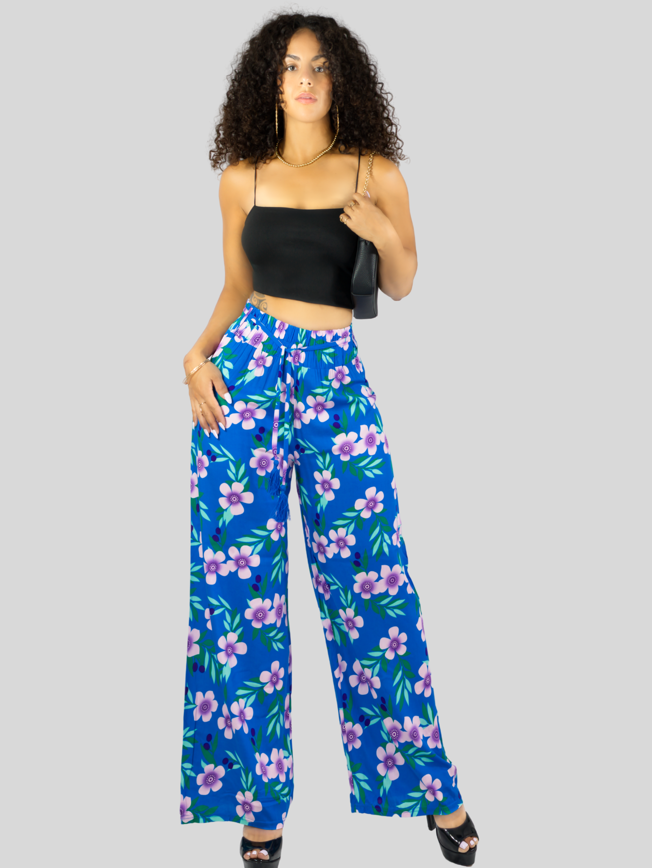 Foto 3 pulgar | Pantalones Relajados Para Mujer Panta-1006 Diseño D14 Unico Wide Legs De Cintura Alta