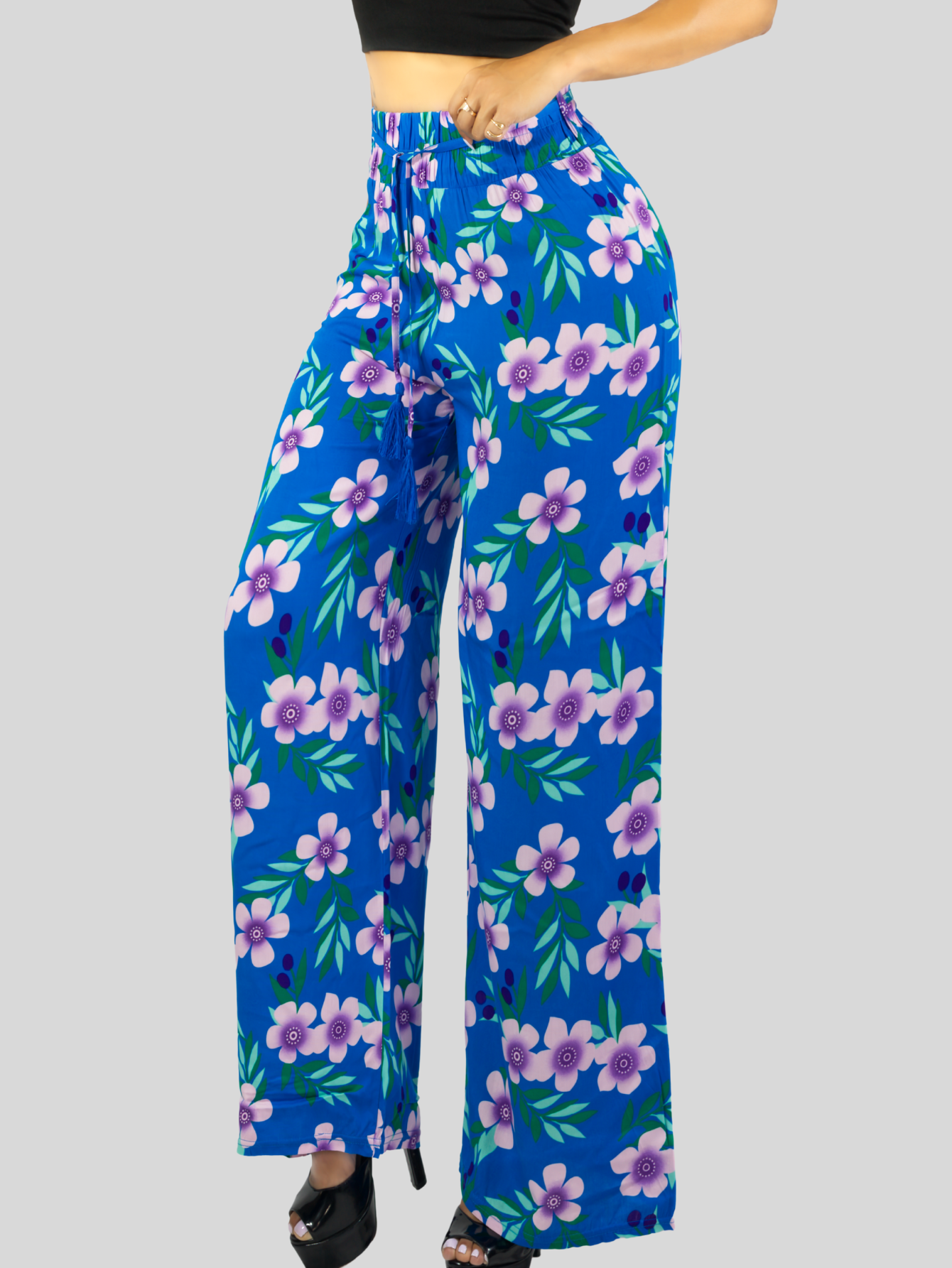 Foto 5 pulgar | Pantalones Relajados Para Mujer Panta-1006 Diseño D14 Unico Wide Legs De Cintura Alta