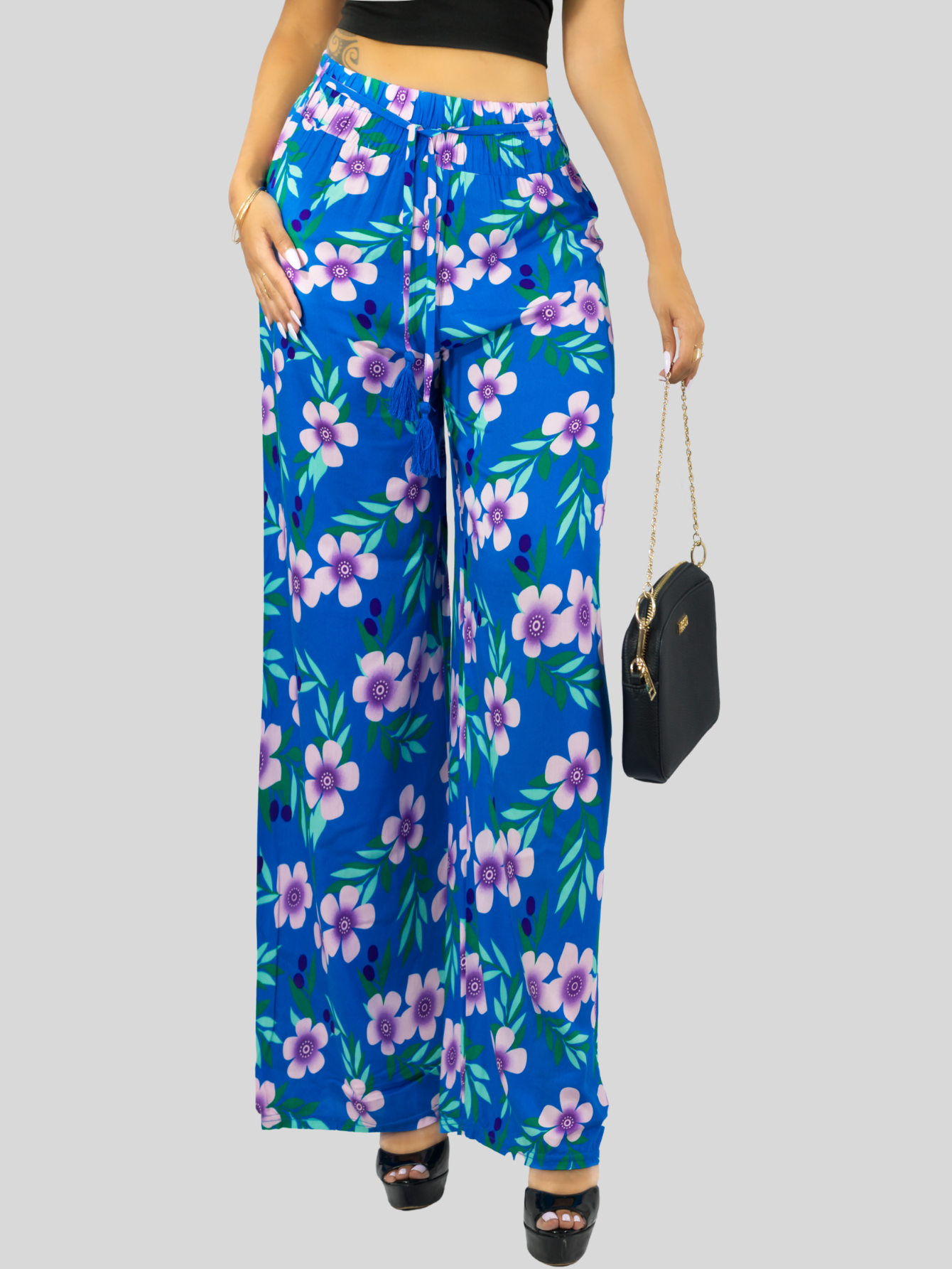 Foto 6 pulgar | Pantalones Relajados Para Mujer Panta-1006 Diseño D14 Unico Wide Legs De Cintura Alta