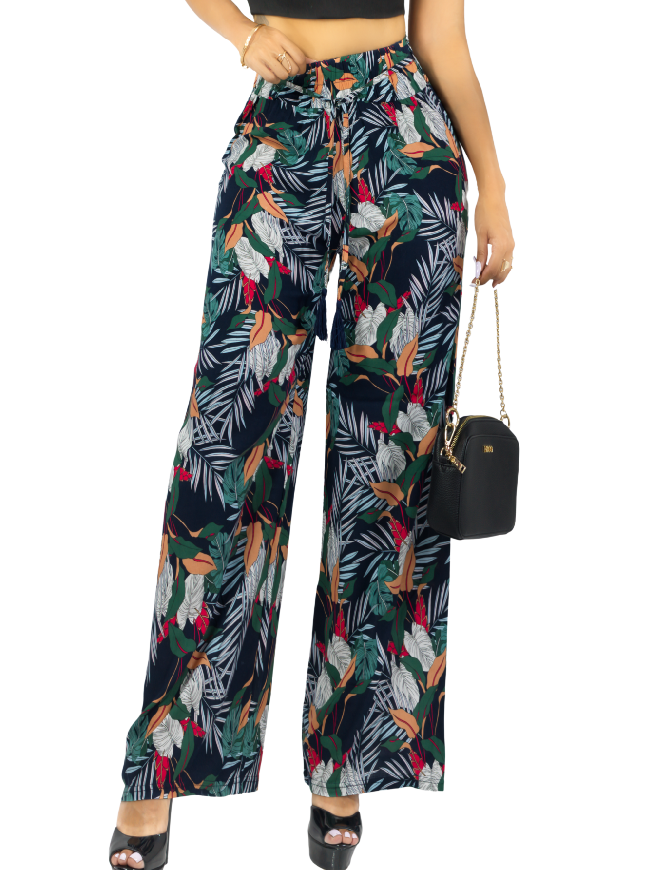 Foto 2 pulgar | Pantalones Relajados Para Mujer Panta-1006 Diseño D10 Unico Wide Legs De Cintura Alta