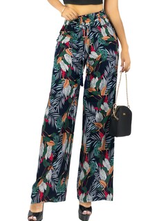 Foto 1 | Pantalones Relajados Para Mujer Panta-1006 Diseño D10 Unico Wide Legs De Cintura Alta