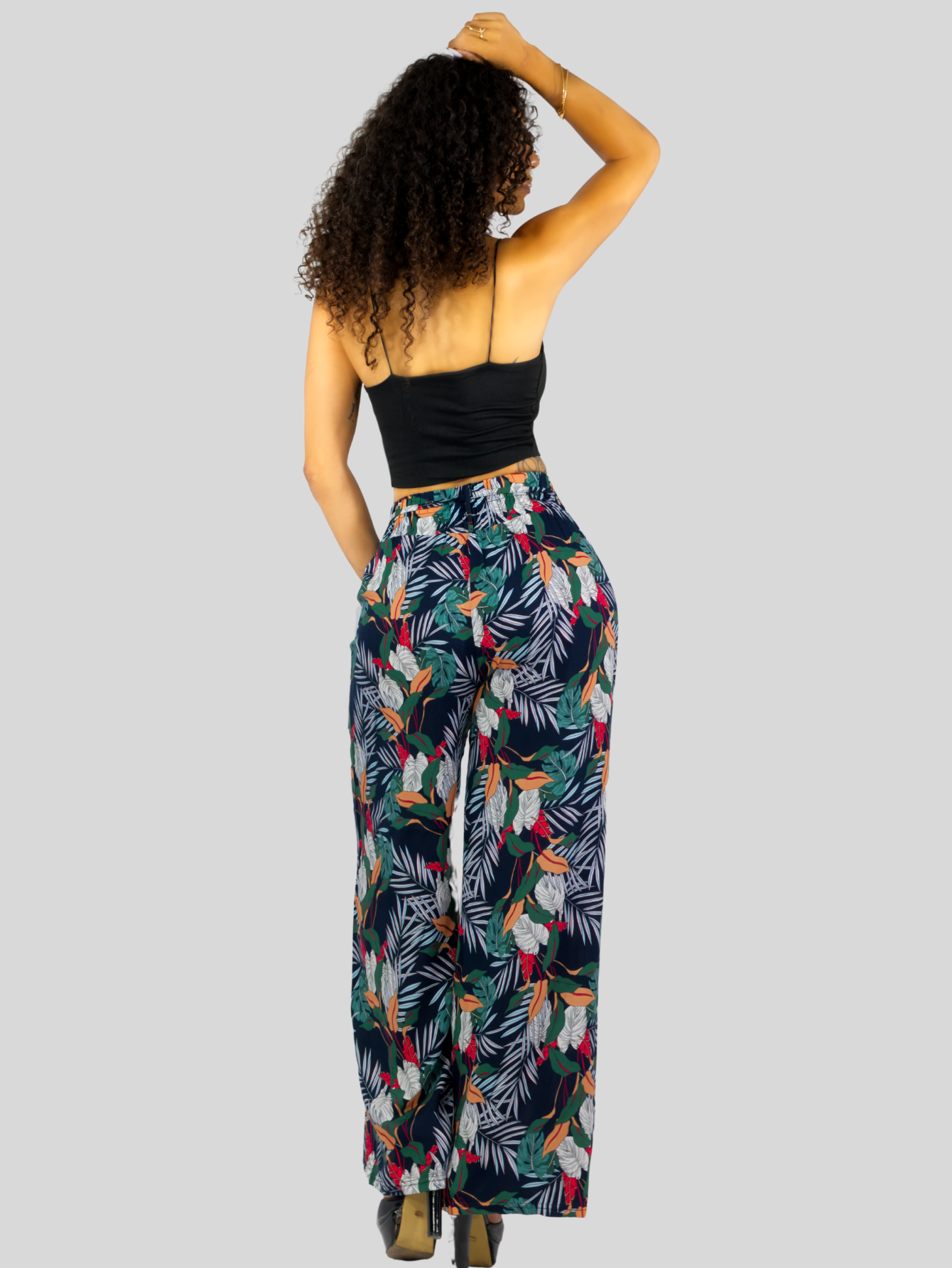 Foto 4 pulgar | Pantalones Relajados Para Mujer Panta-1006 Diseño D10 Unico Wide Legs De Cintura Alta