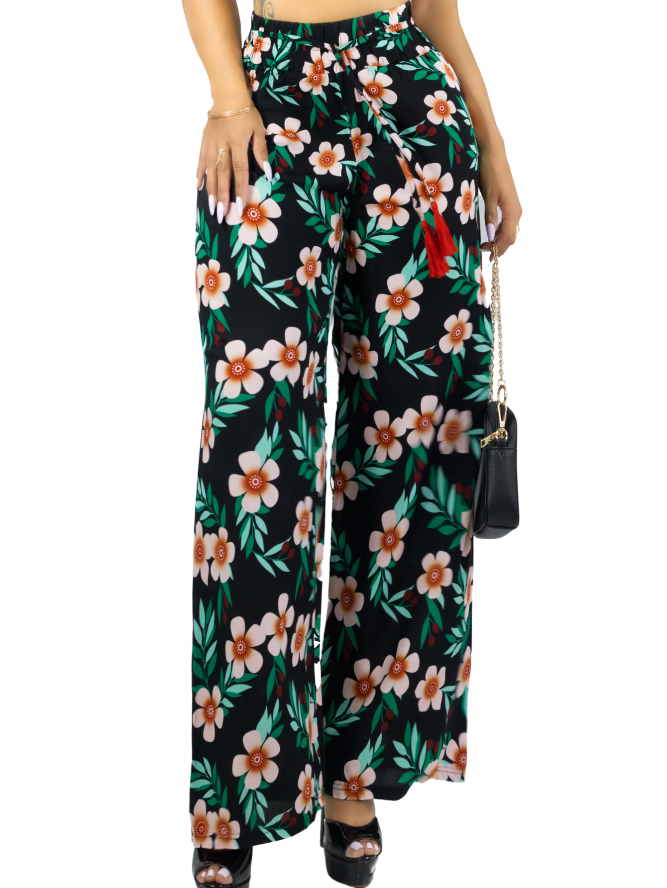 Foto 1 | Pantalones Relajados Para Mujer Panta-1006 Diseño D11 Unico Wide Legs De Cintura Alta