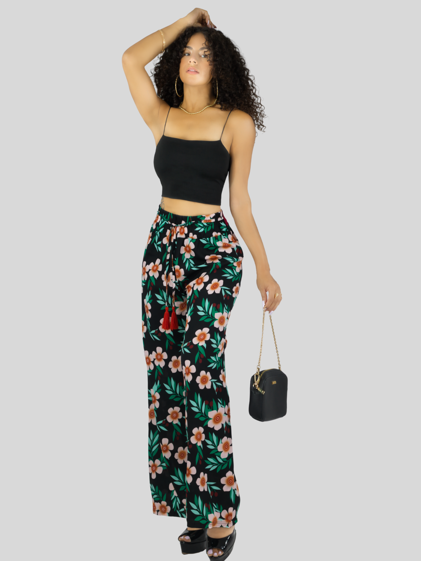 Foto 2 | Pantalones Relajados Para Mujer Panta-1006 Diseño D11 Unico Wide Legs De Cintura Alta