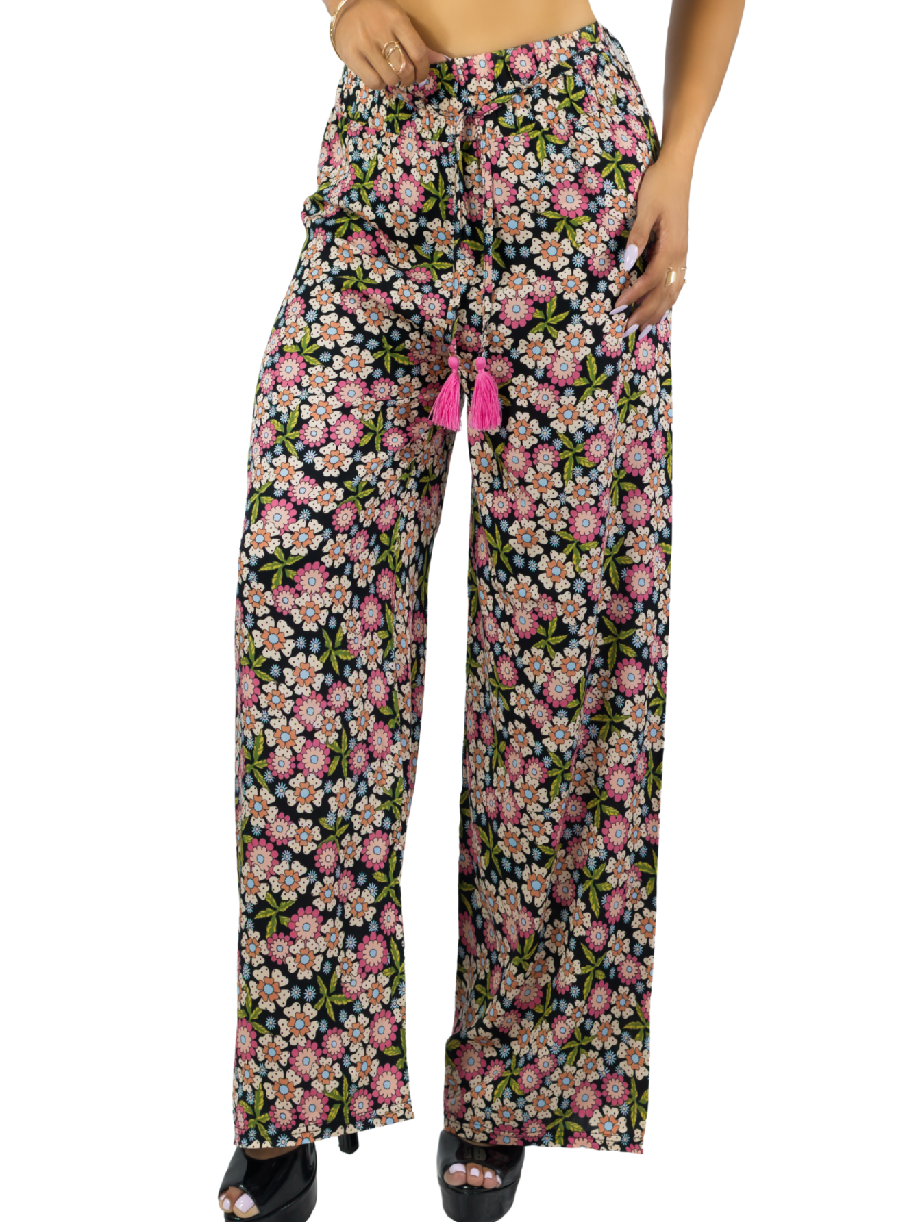 Foto 2 pulgar | Pantalones Relajados Para Mujer Panta-1006 Diseño D13 Unico Wide Legs De Cintura Alta
