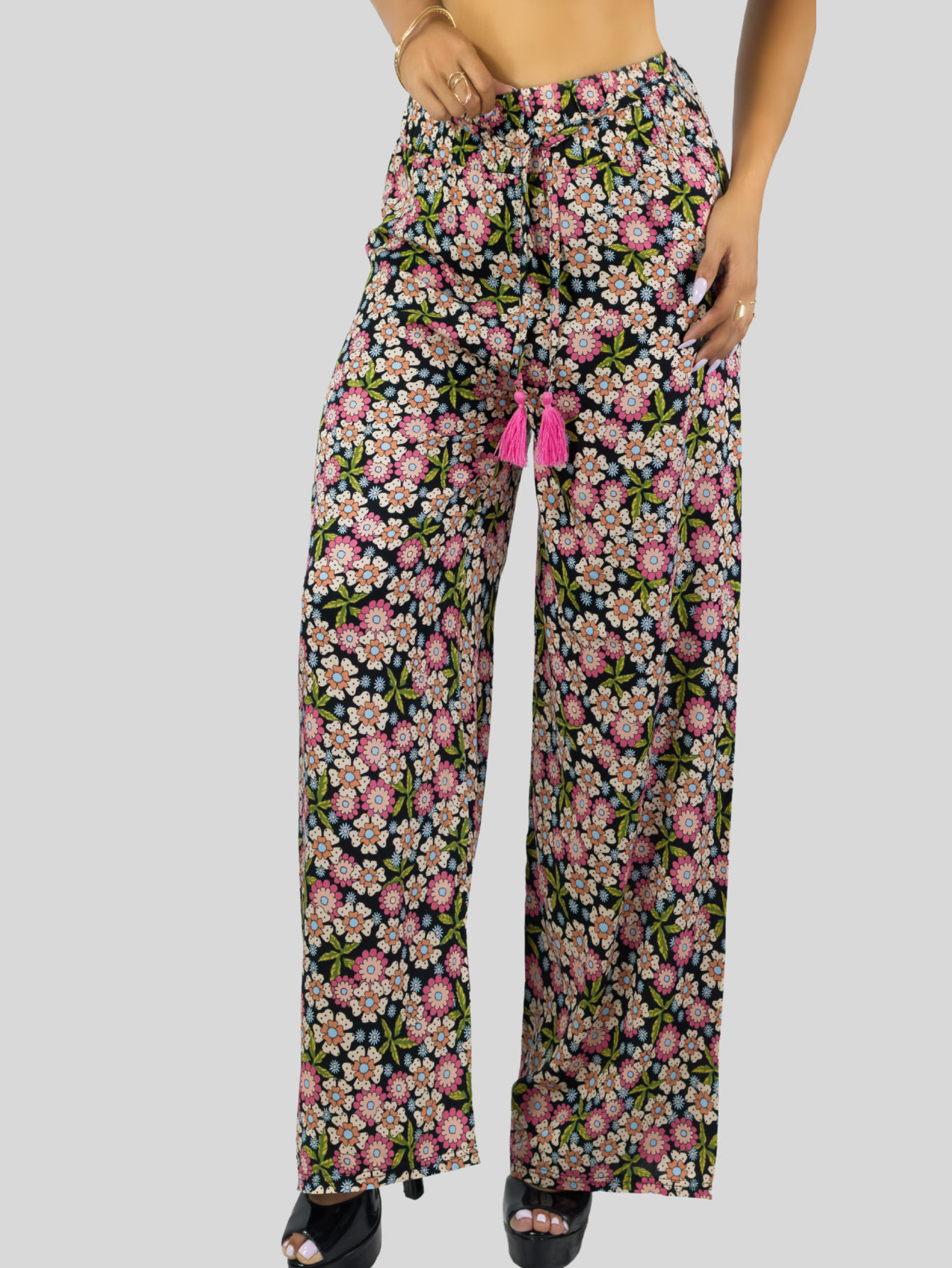 Foto 5 pulgar | Pantalones Relajados Para Mujer Panta-1006 Diseño D13 Unico Wide Legs De Cintura Alta