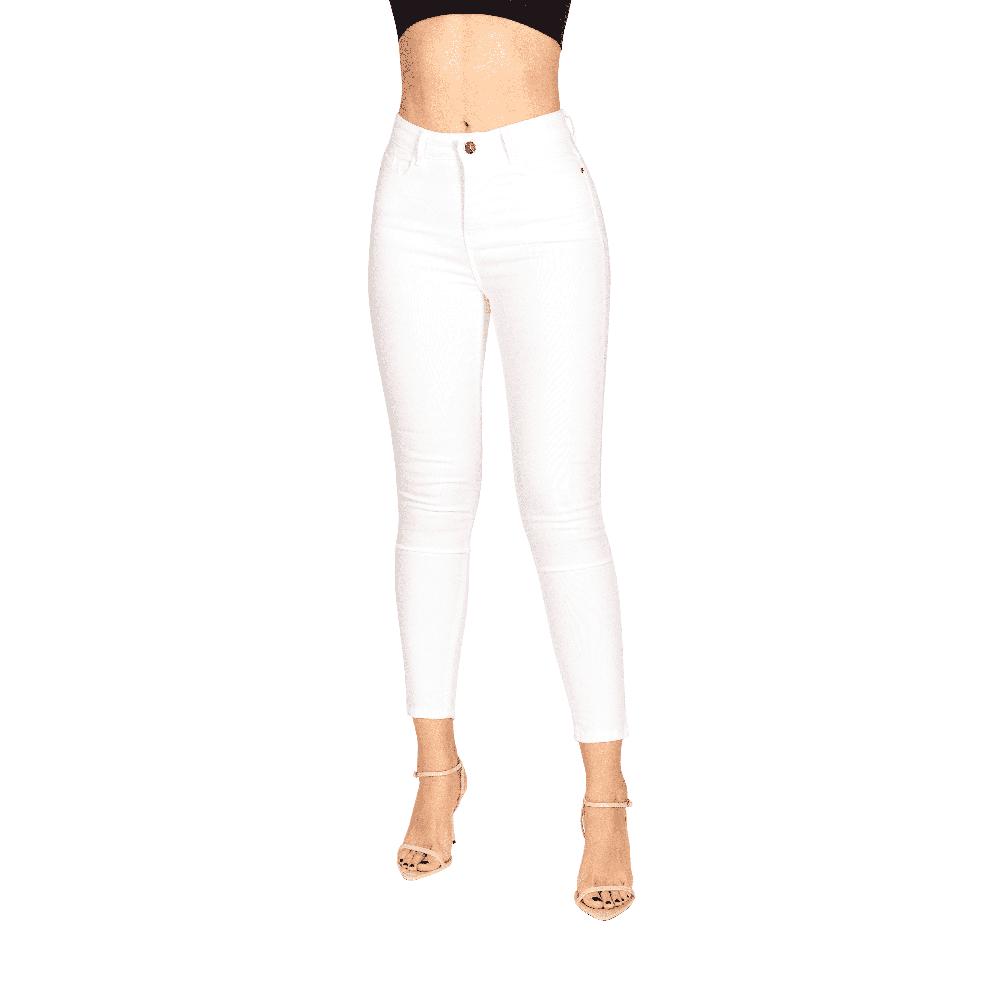 Pant. Dama Skinny Basico Con Bolsas Funcionales Blanco