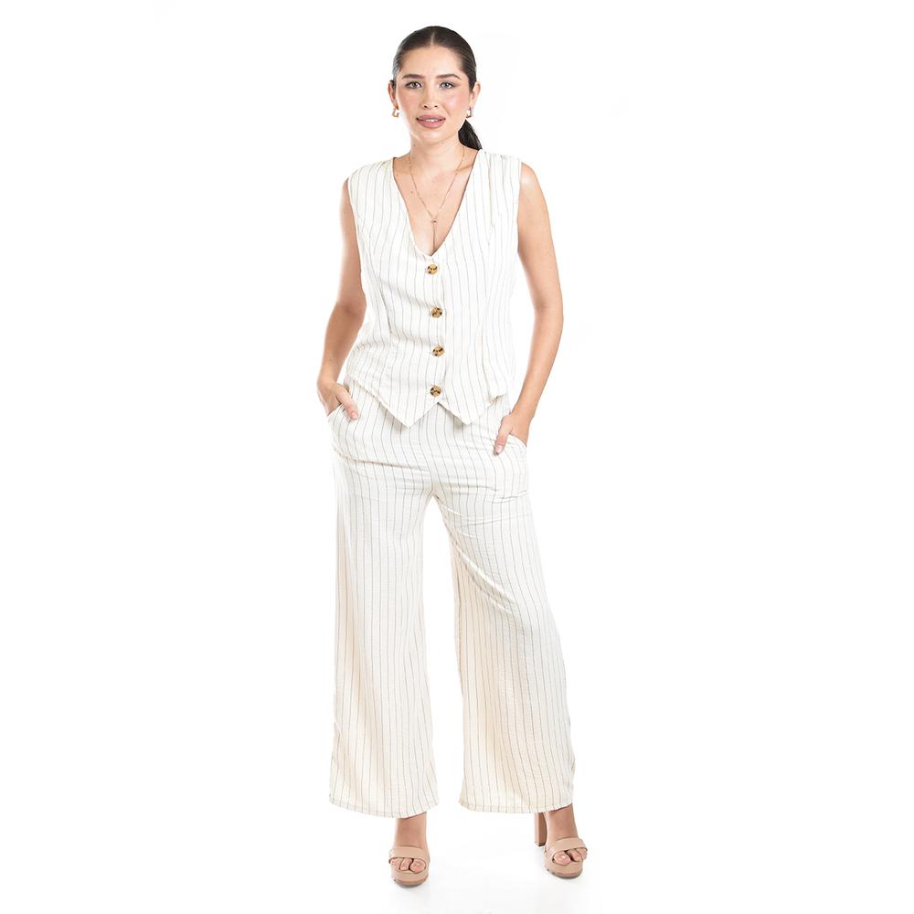 Foto 1 | Set Chaleco Y Pantalon A Rayas Roman Fashion / Juvenil, 5073 (arena Lineas) Beige