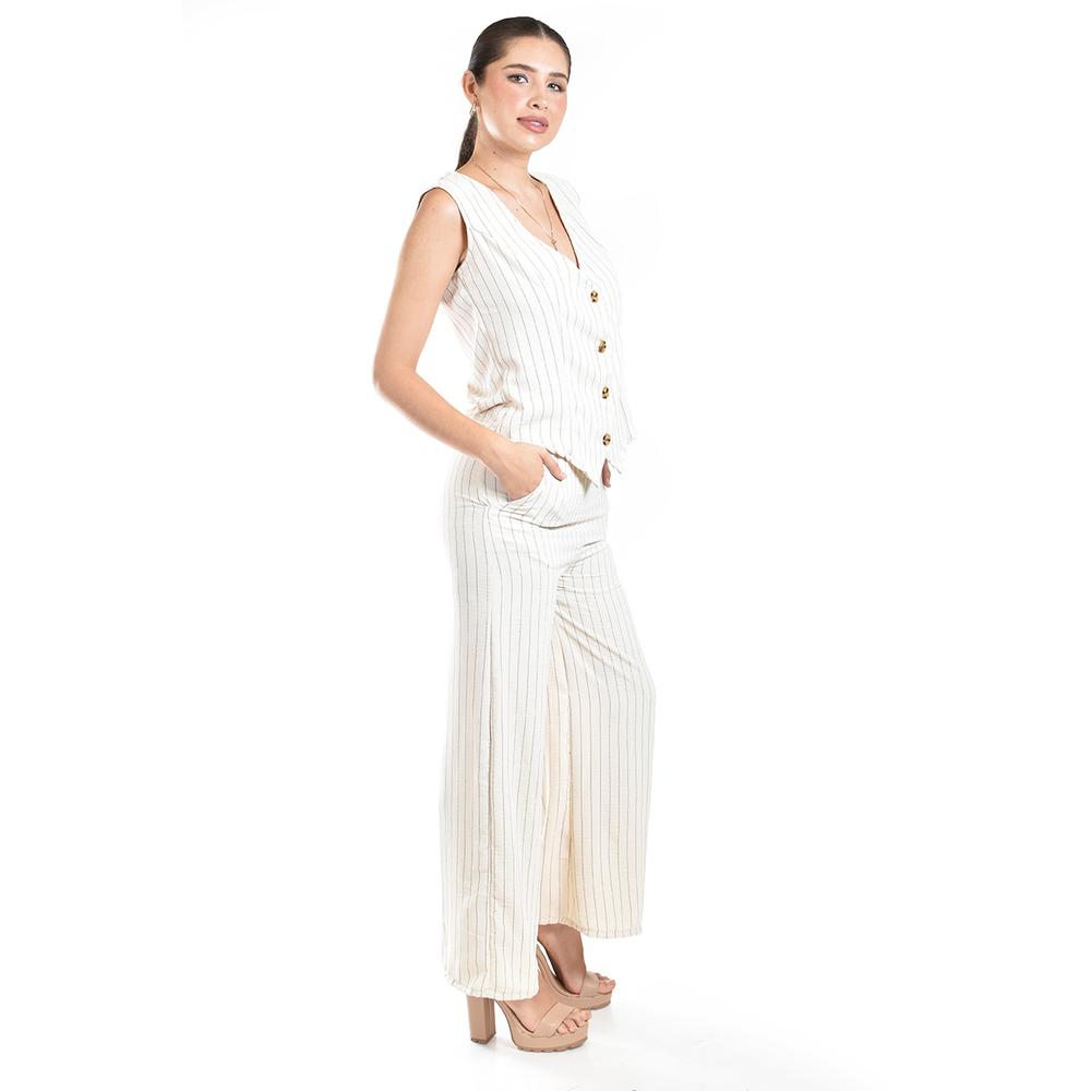 Foto 2 | Set Chaleco Y Pantalon A Rayas Roman Fashion / Juvenil, 5073 (arena Lineas) Beige