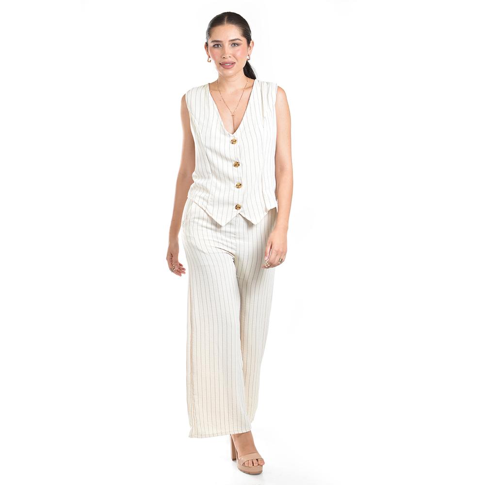 Foto 4 | Set Chaleco Y Pantalon A Rayas Roman Fashion / Juvenil, 5073 (arena Lineas) Beige