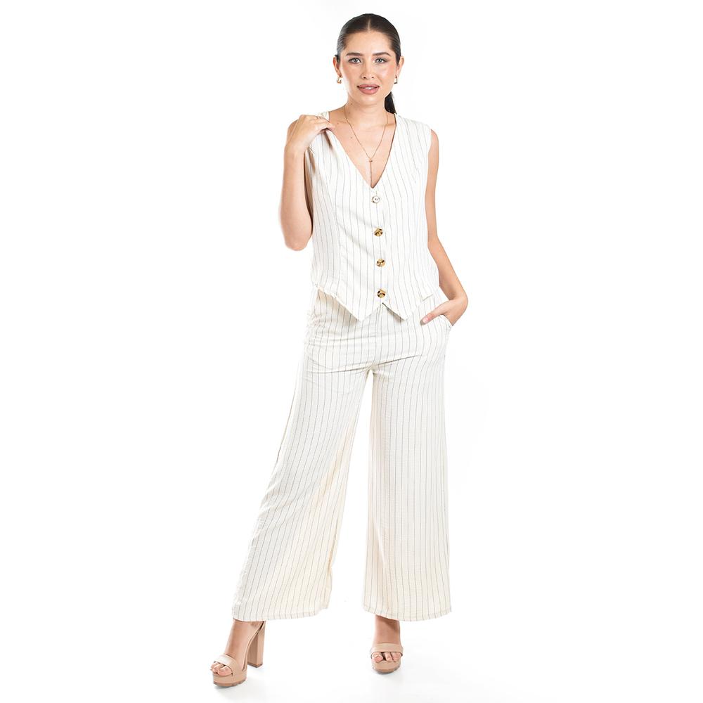 Foto 6 pulgar | Set Chaleco Y Pantalon A Rayas Roman Fashion / Juvenil, 5073 (arena Lineas) Beige