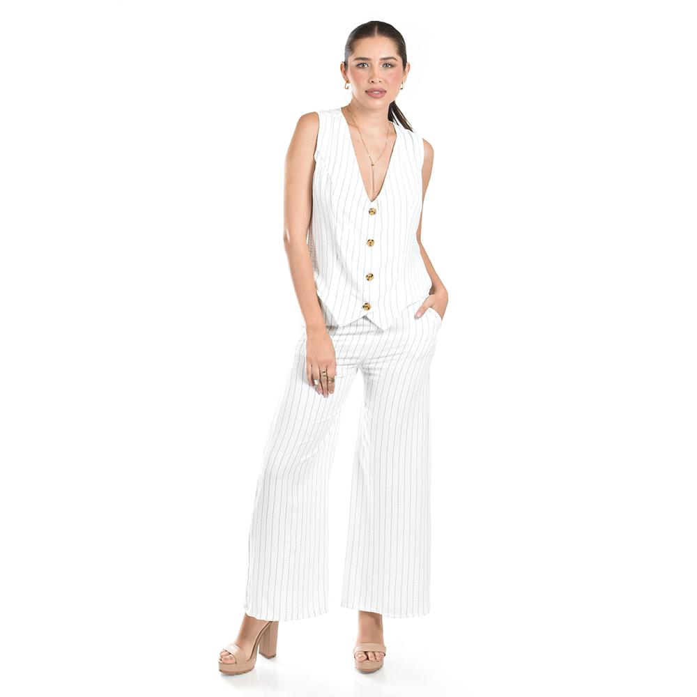 Foto 2 pulgar | Set Chaleco Y Pantalon A Rayas Roman Fashion / Juvenil, 5073 (blanco Lineas) Blanco