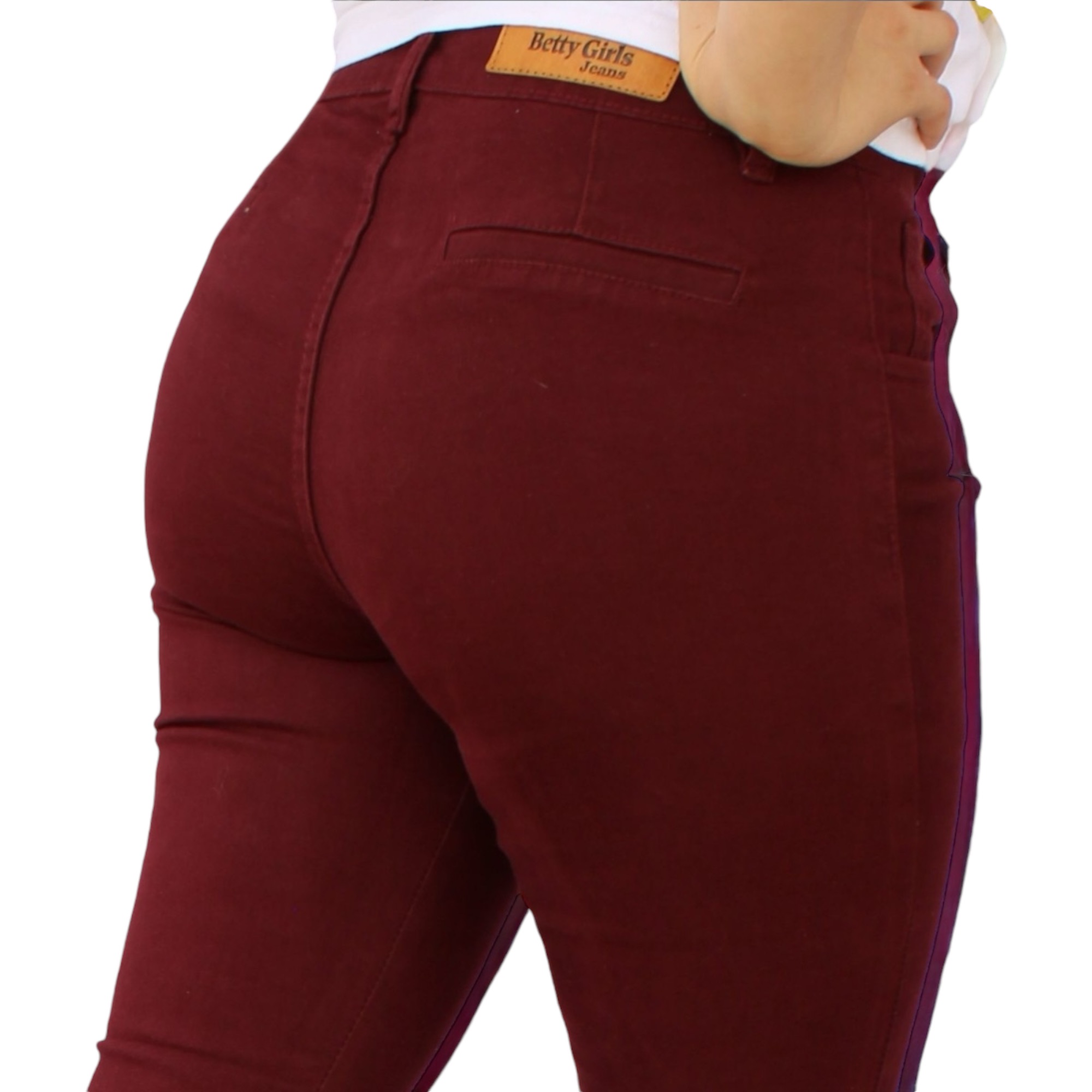 Foto 4 pulgar | Pantalón De Gabardina Dama Vino John Silver