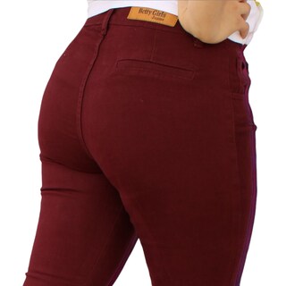 Foto 3 | Pantalón De Gabardina Dama Vino John Silver