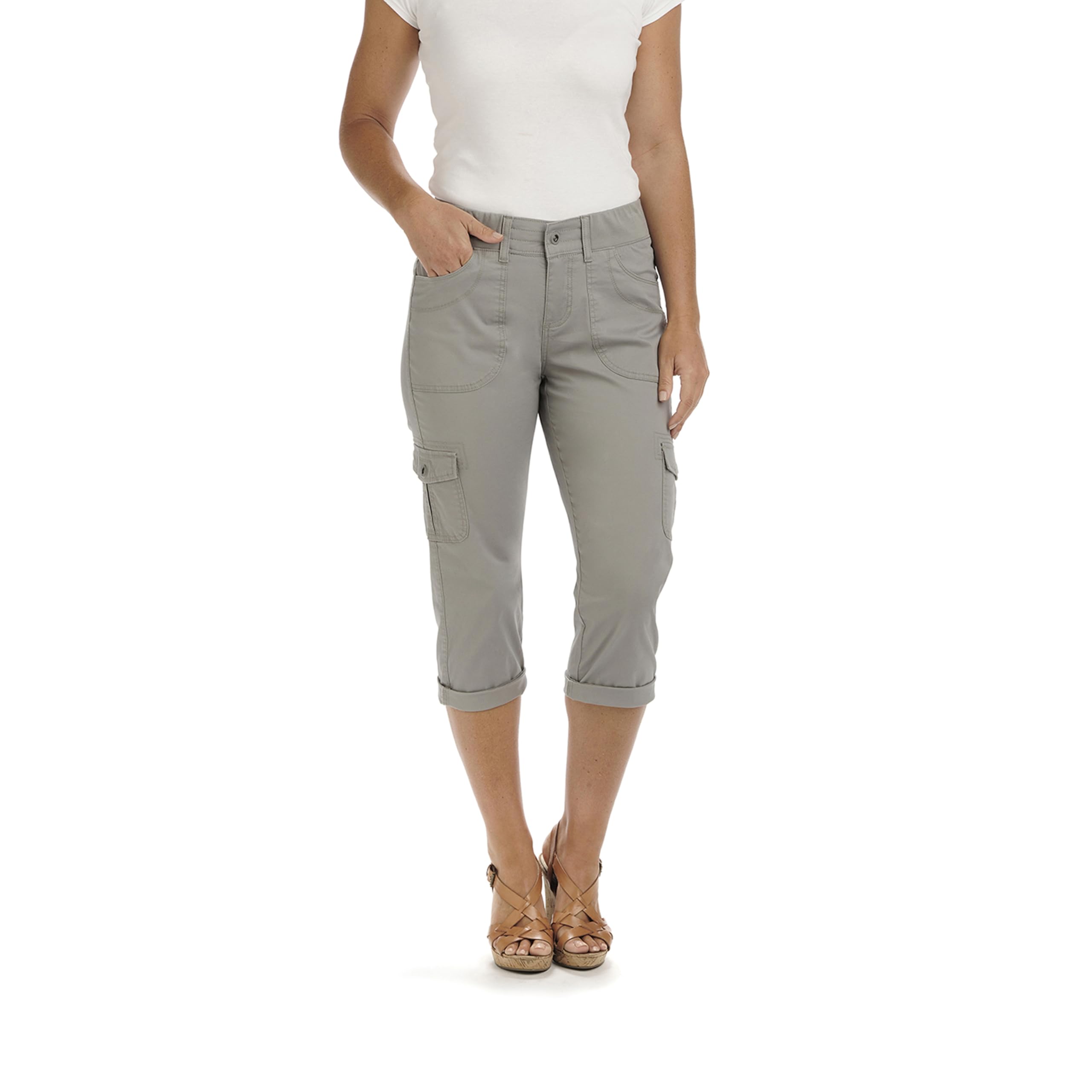Pantalón Capri Cargo Lee Austyn Relaxed Fit Para Mujer - Gris - Venta Internacional.